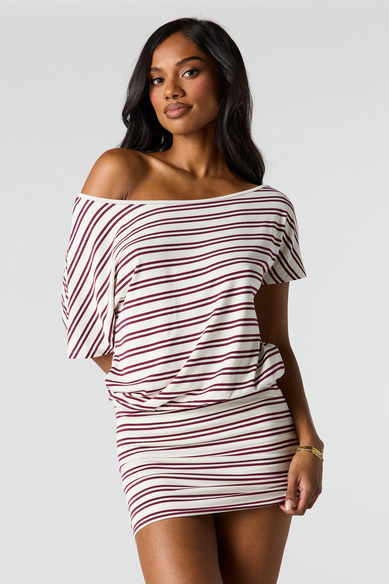 Dolman Short Sleeve Mini Dress - Image 4