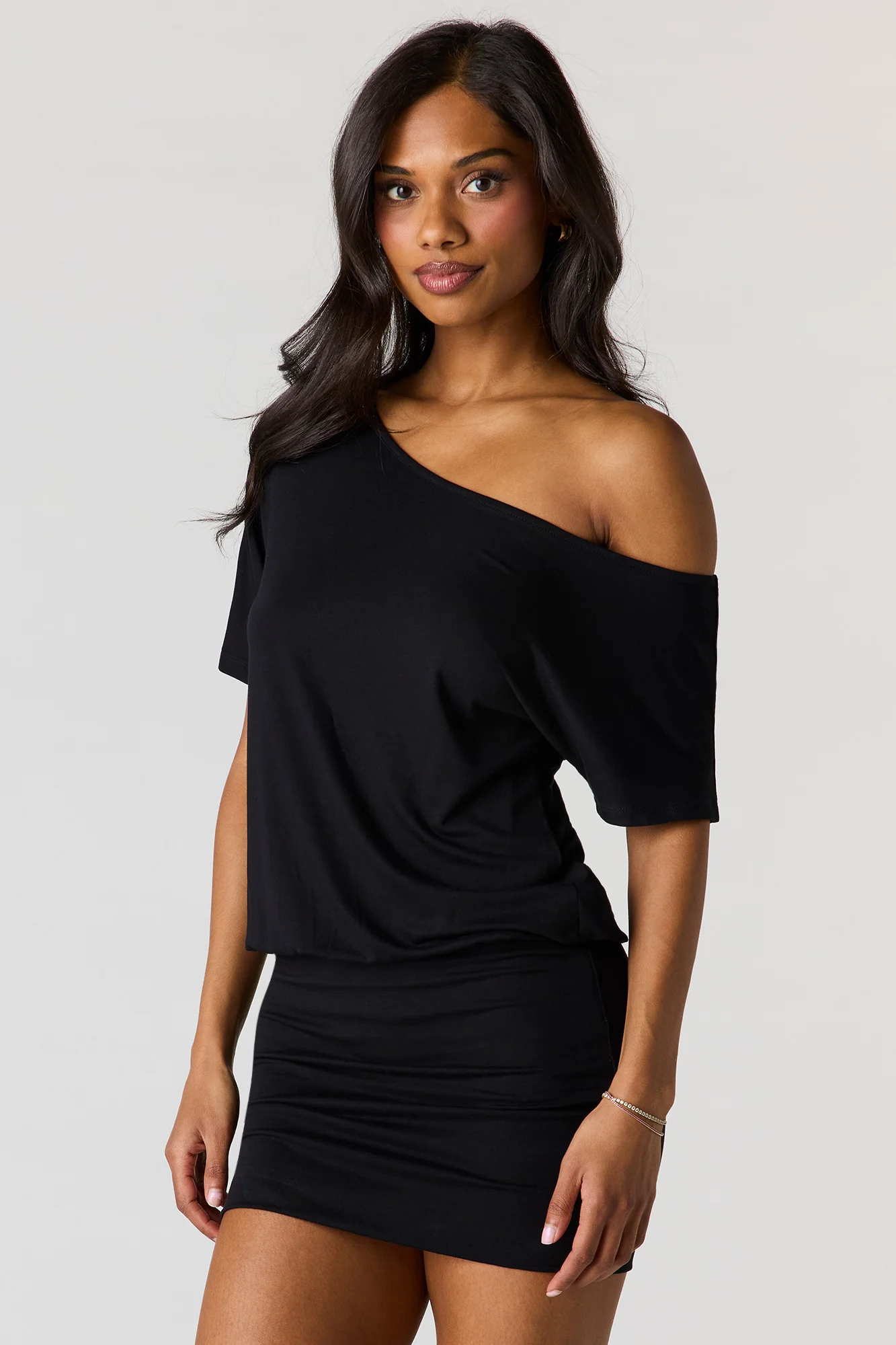 Dolman Short Sleeve Mini Dress - Image 5