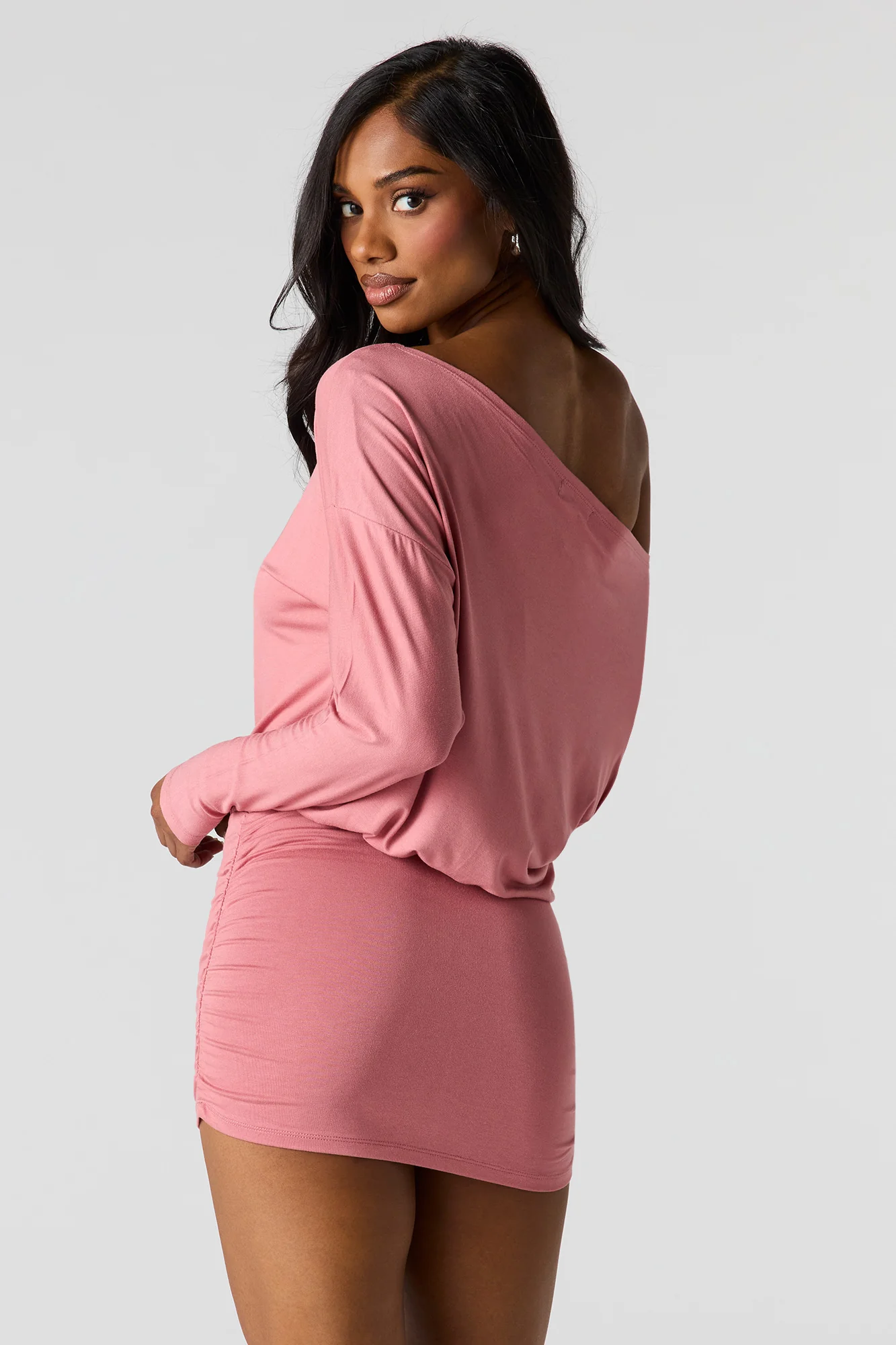 Dolman Long Sleeve Mini Dress - Image 9