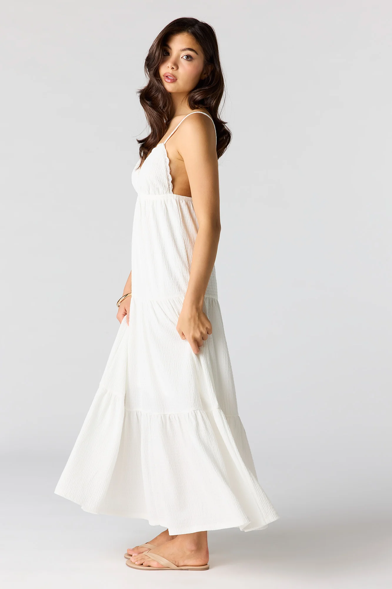 Textured Babydoll Maxi Dress - Image 2
