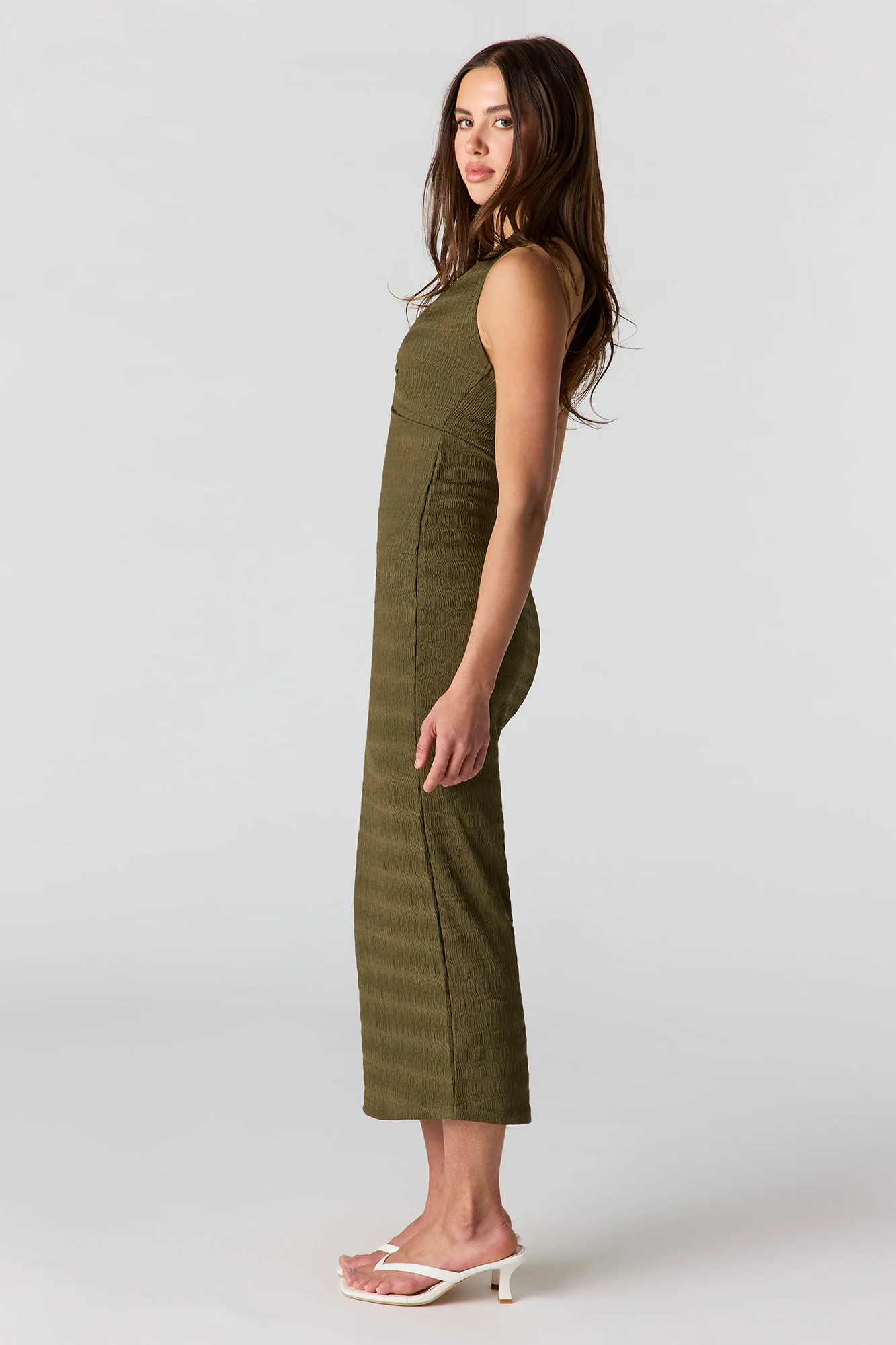 Textured Knit Midi Halter Dress - Image 9