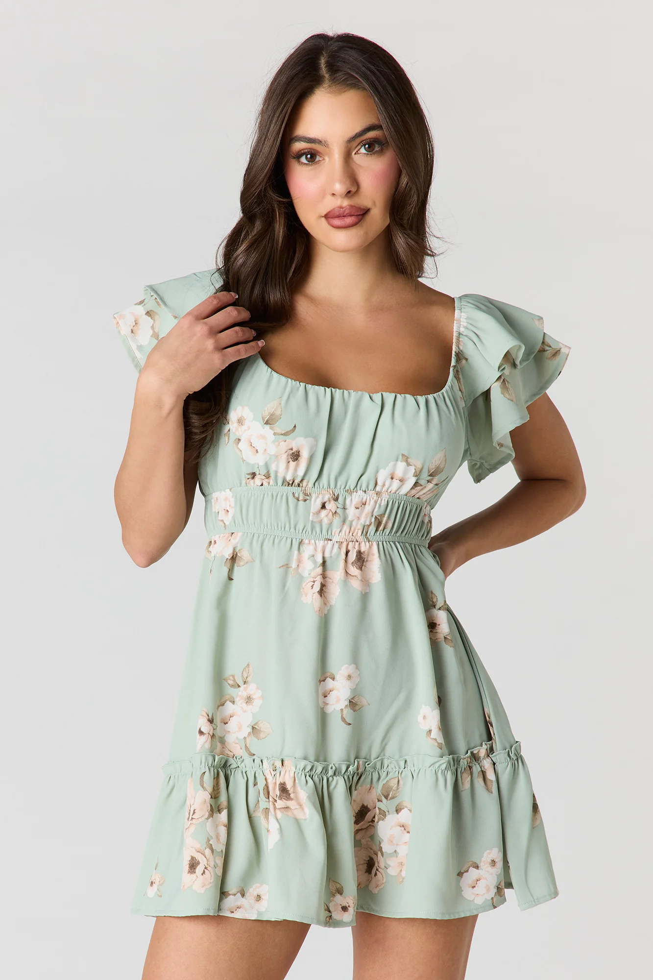 Flutter Sleeve Mini Dress