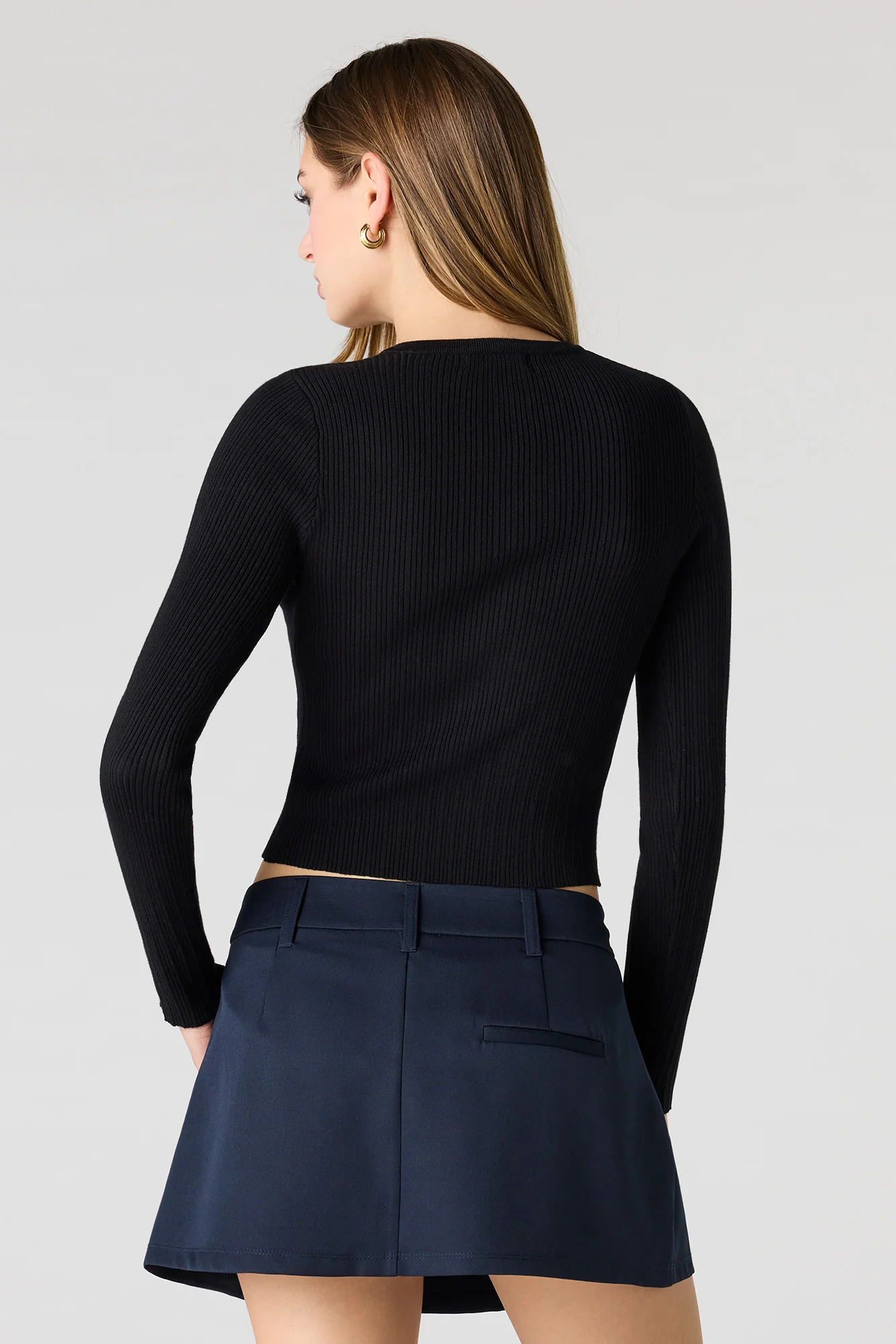 Ribbed Knit Button Front Cardigan - Image 6
