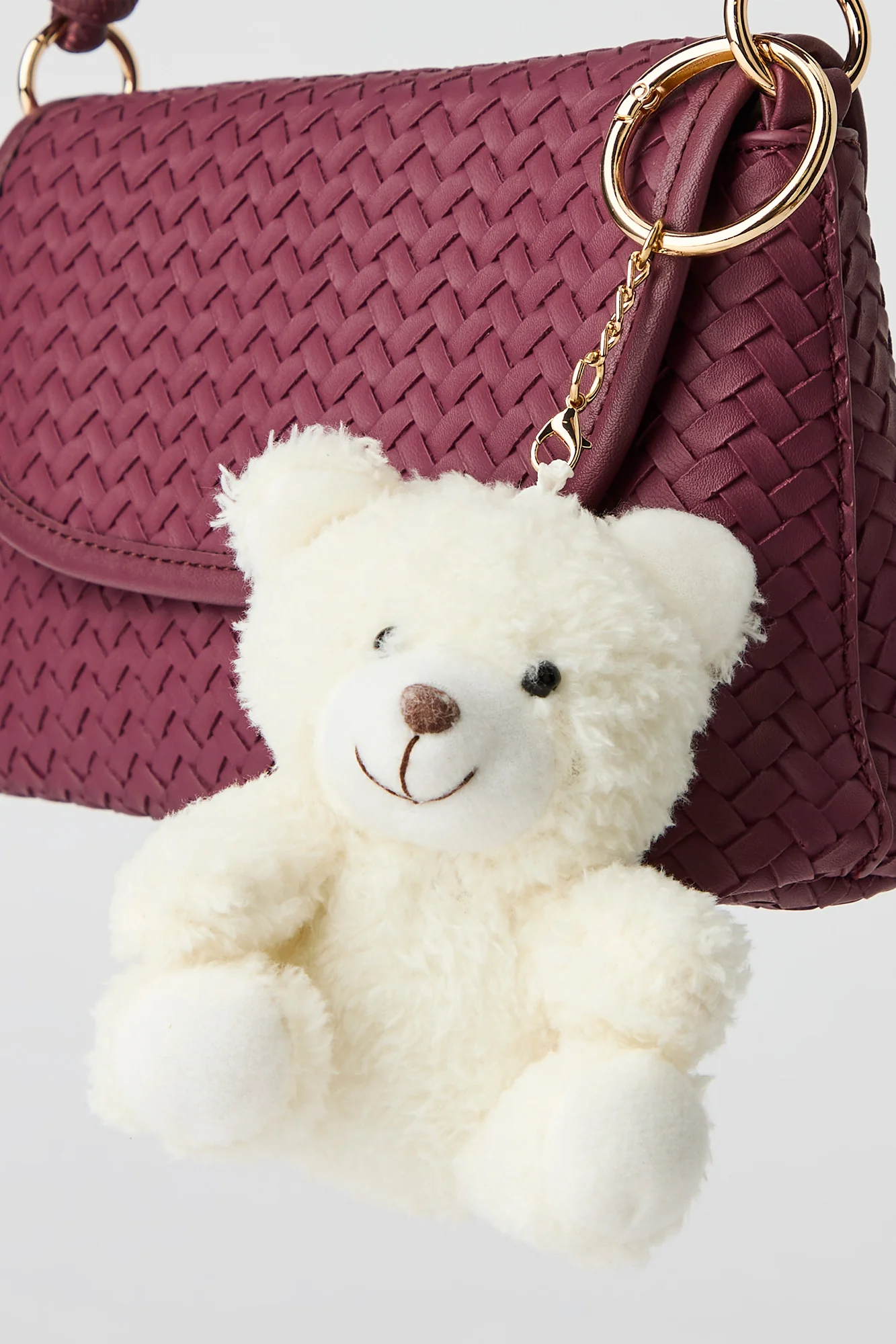 Woven Knotted Crossbody Purse with Keychain - Image 12