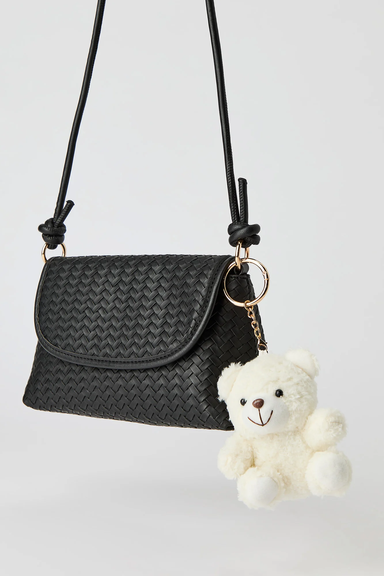 Woven Knotted Crossbody Purse with Keychain - Image 6
