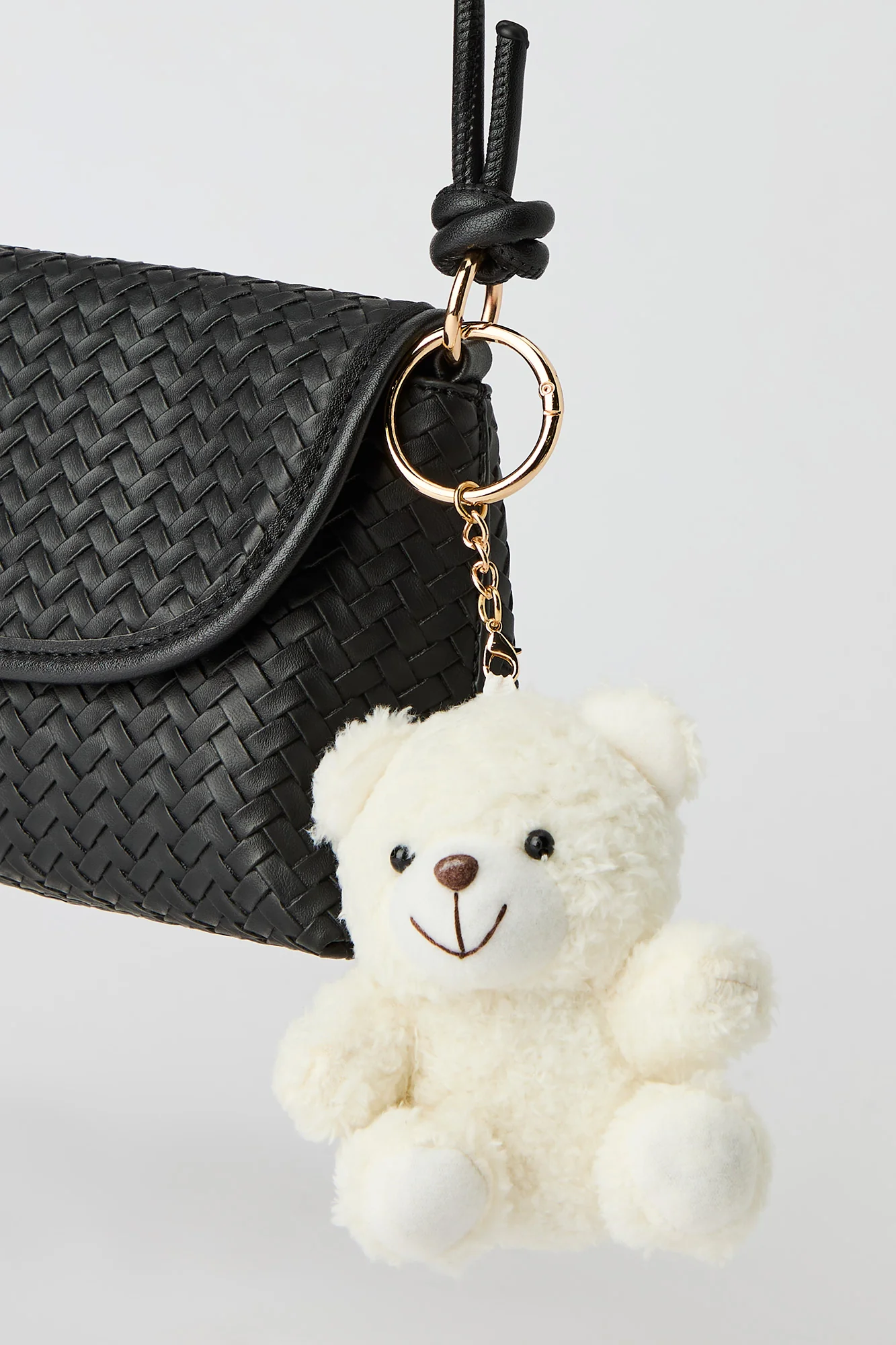 Woven Knotted Crossbody Purse with Keychain - Image 8