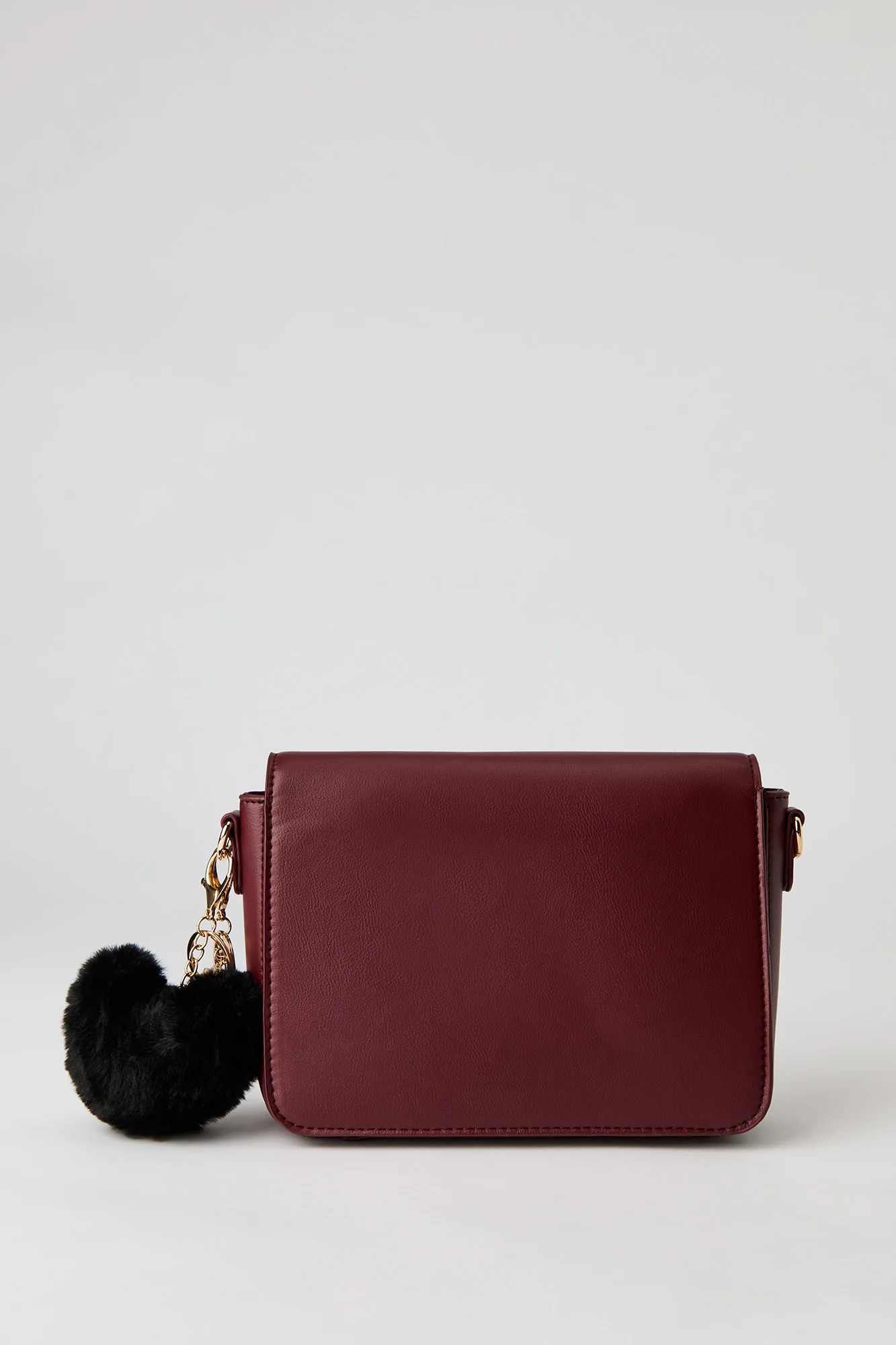 Faux Leather Crossbody Bag with Keychain - Image 12
