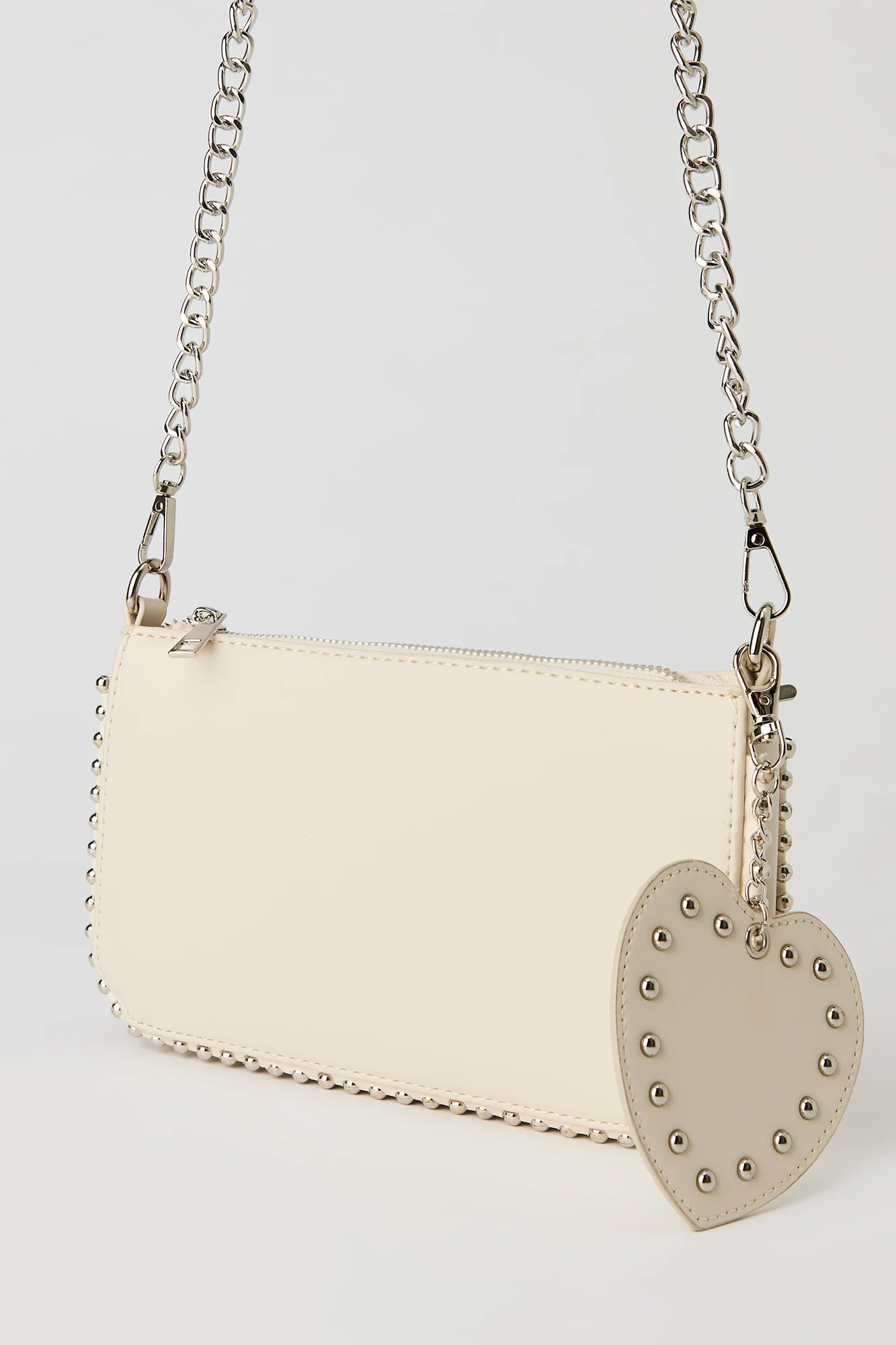 Studded Crossbody Bag with Heart Keychain - Image 8