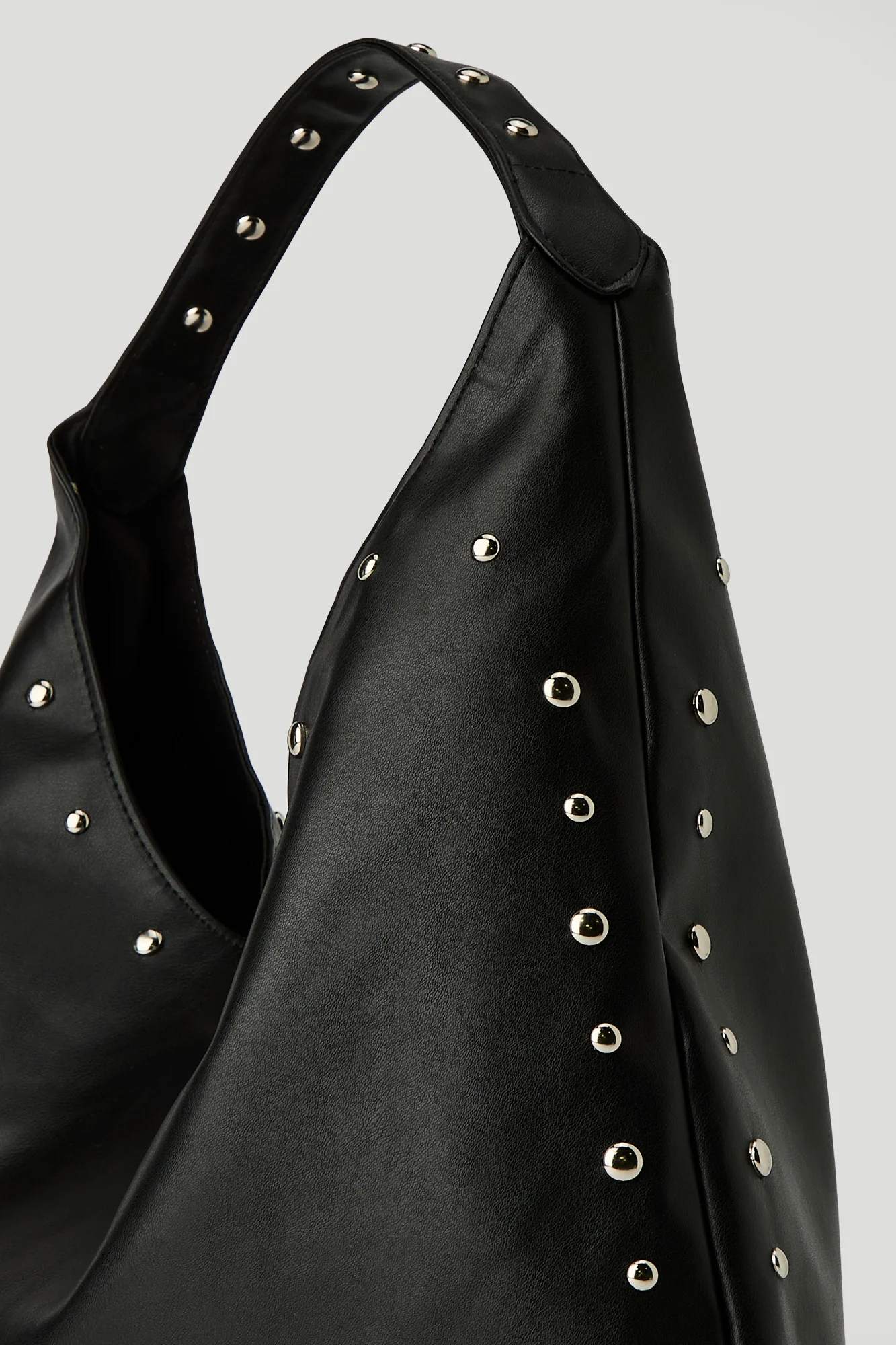 Faux Leather Slouchy Shoulder Bag - Image 3
