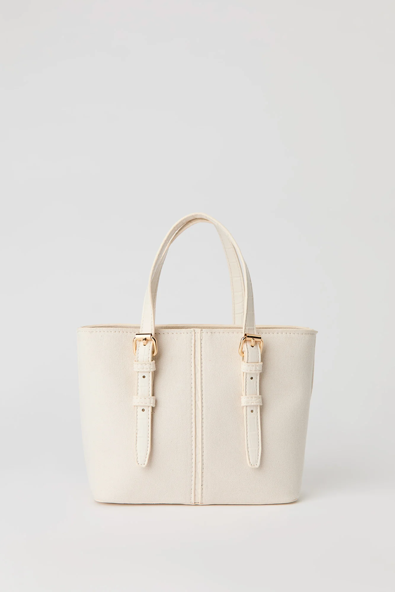 Faux Suede Handle Bag - Image 9