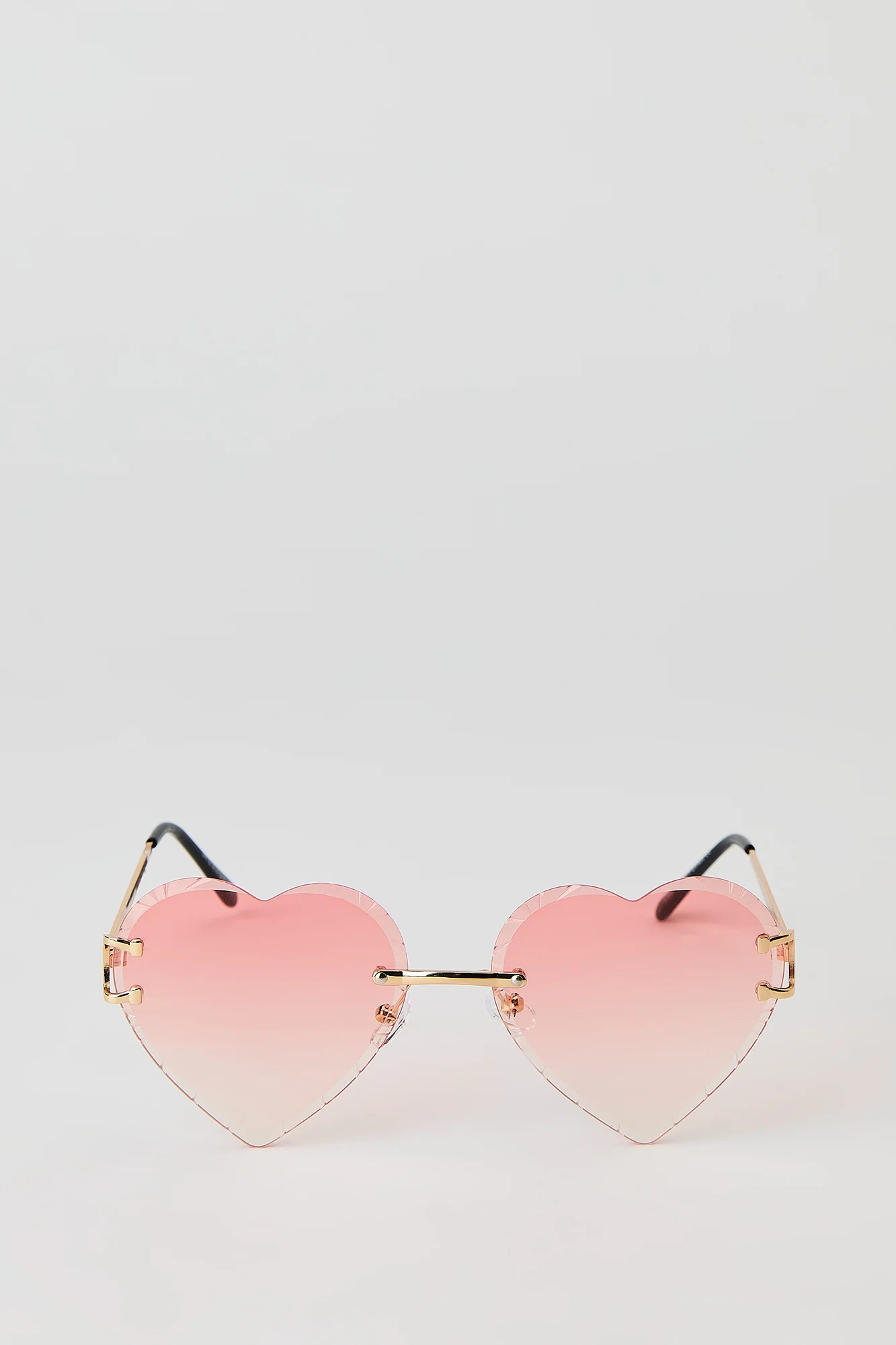 Heart Shaped Rimless Sunglasses