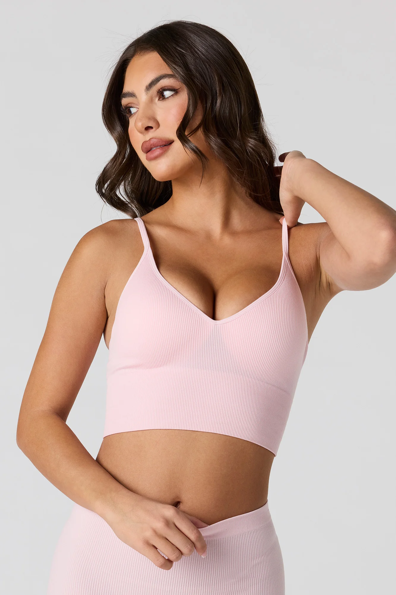 Seamless Ribbed Padded Bra - Image 4
