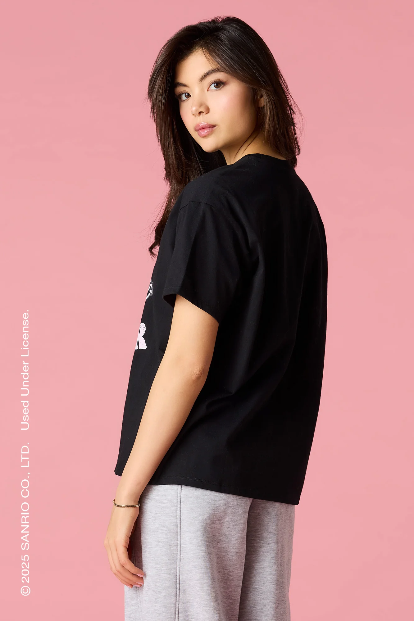 Kuromi™ Glitter Graphic Boyfriend T-Shirt - Image 2