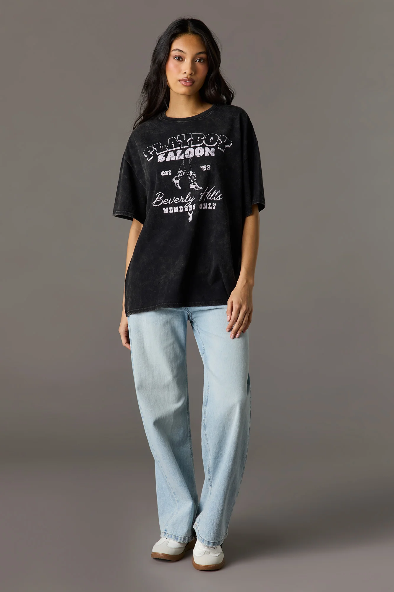Luxe Heavy Cotton Playboy Oversized Washed Graphic T-Shirt - Image 6