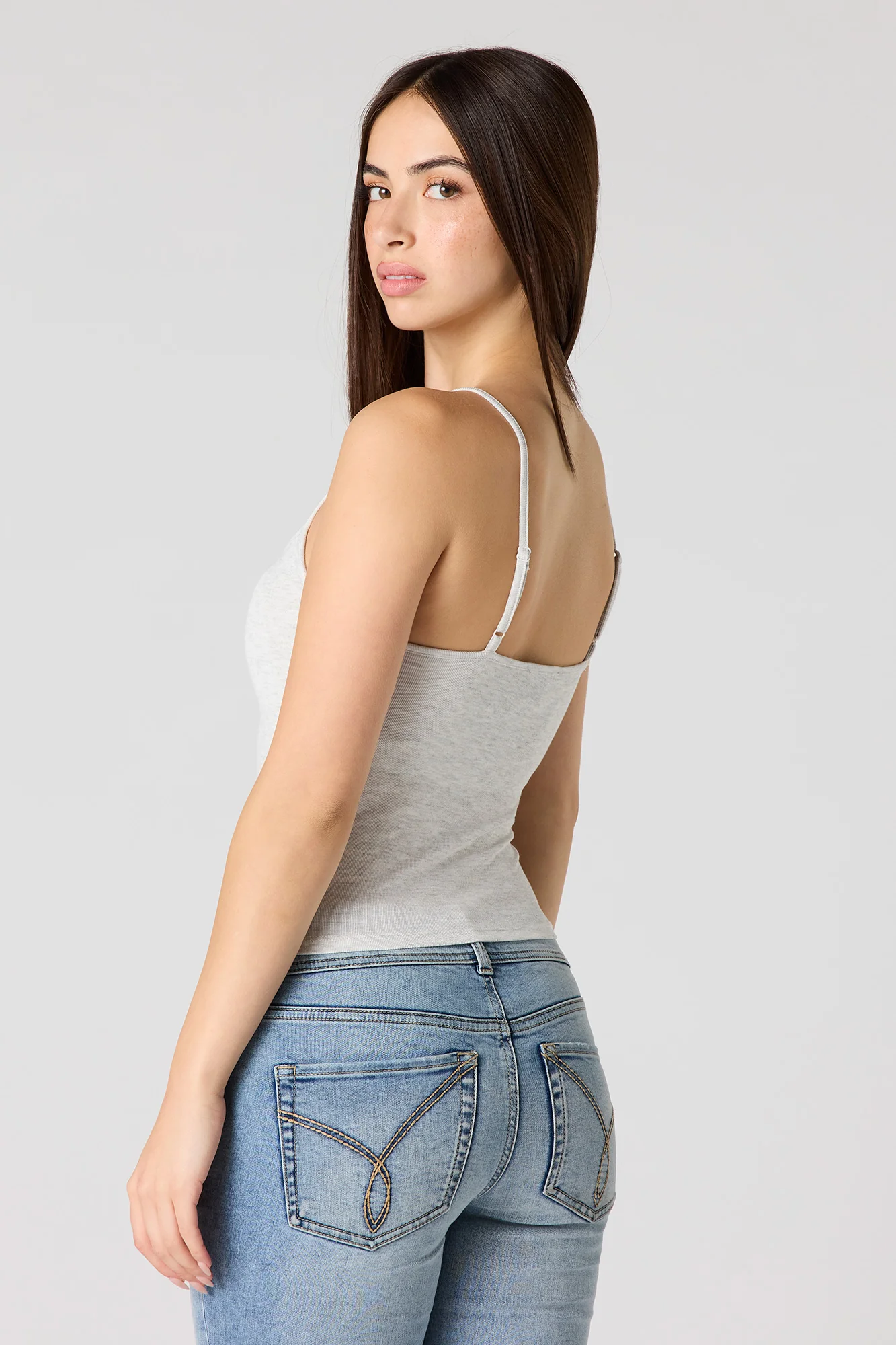 Braless Ribbed Scoop Neck Braless Cami - Image 8