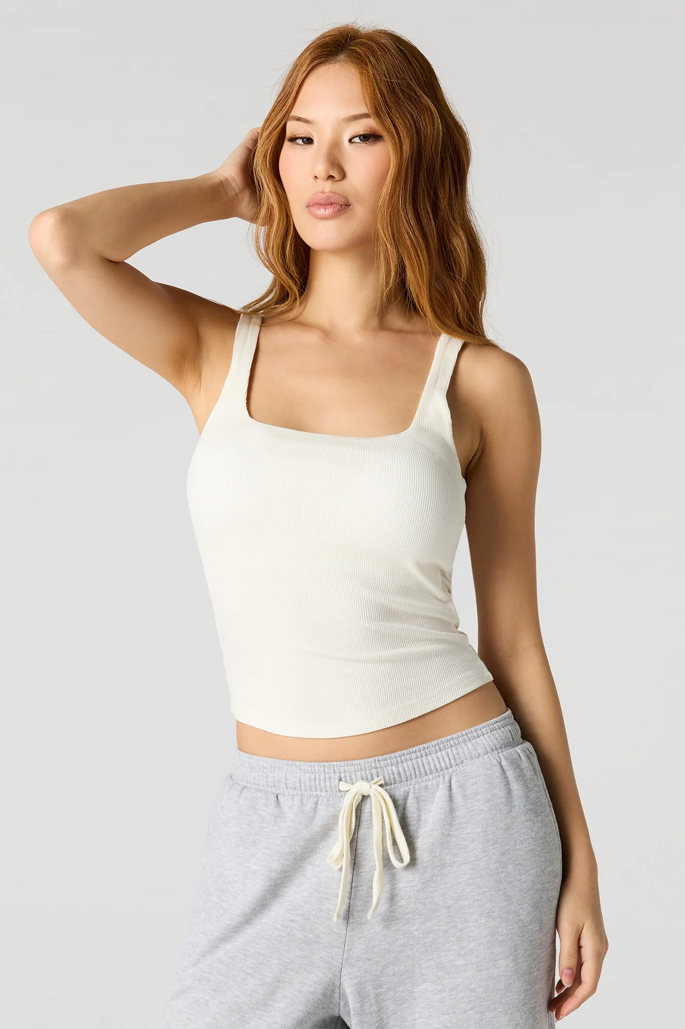 Braless Ribbed Square Neck Tank - Image 17