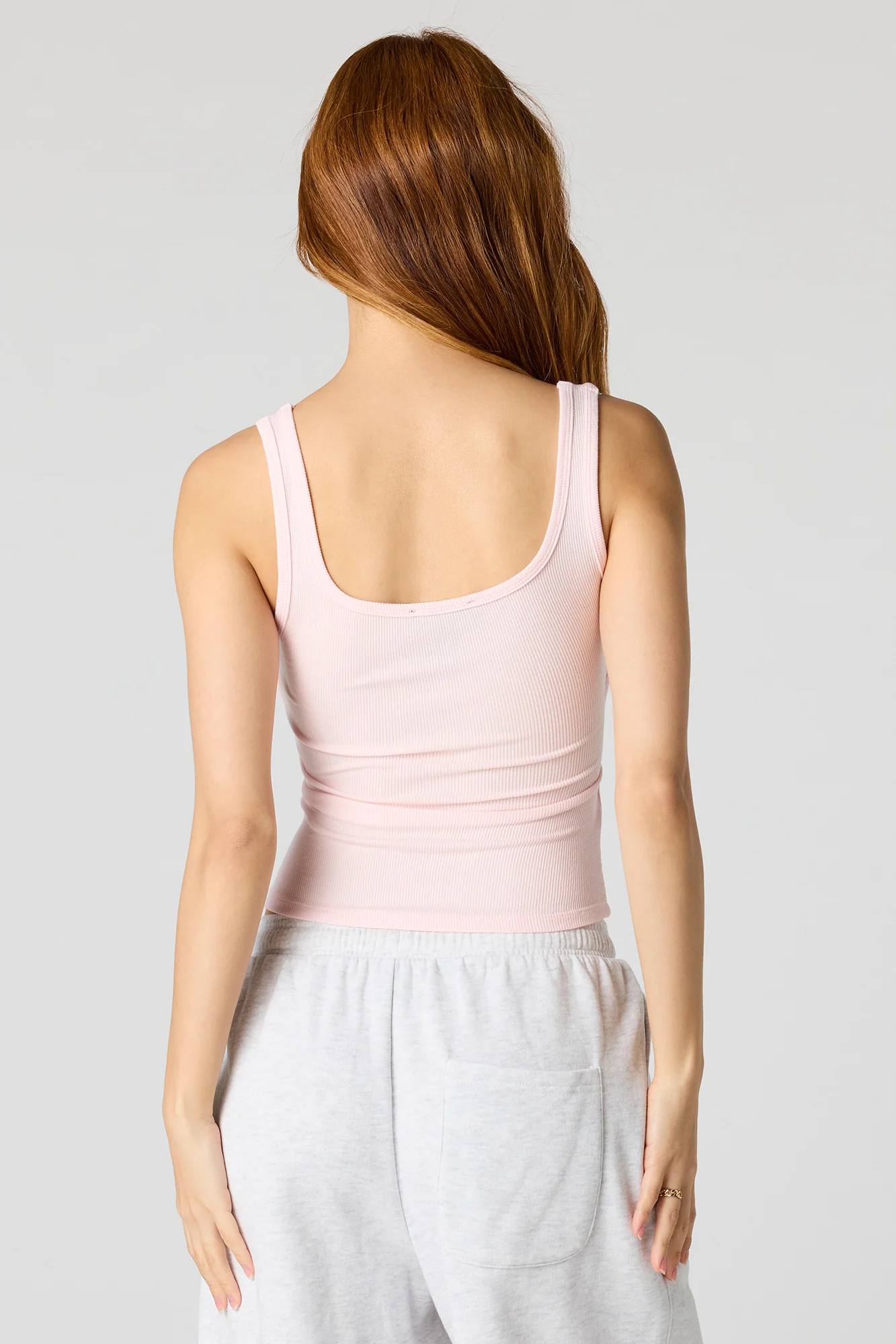 Braless Ribbed Square Neck Tank - Image 21