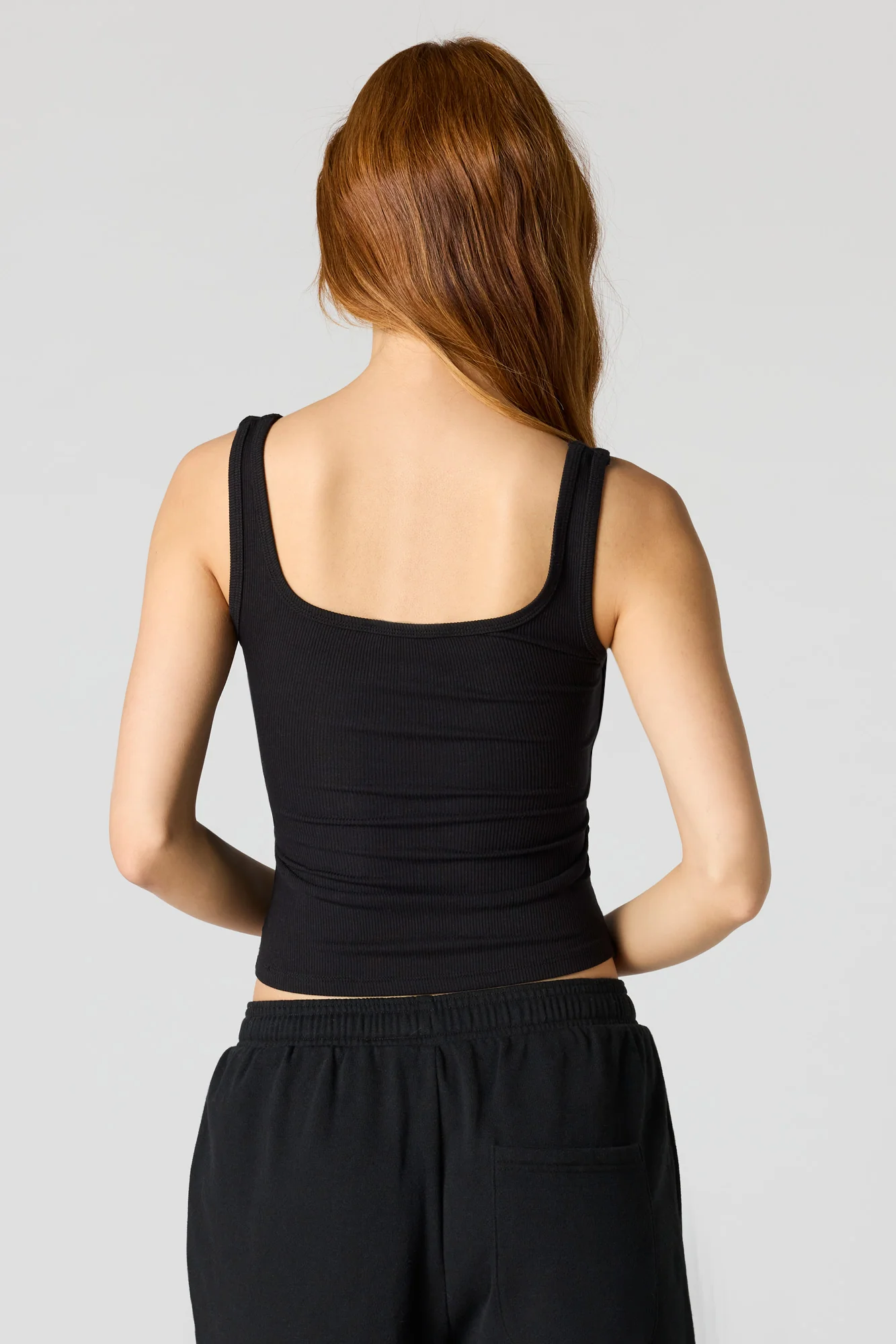Braless Ribbed Square Neck Tank - Image 9