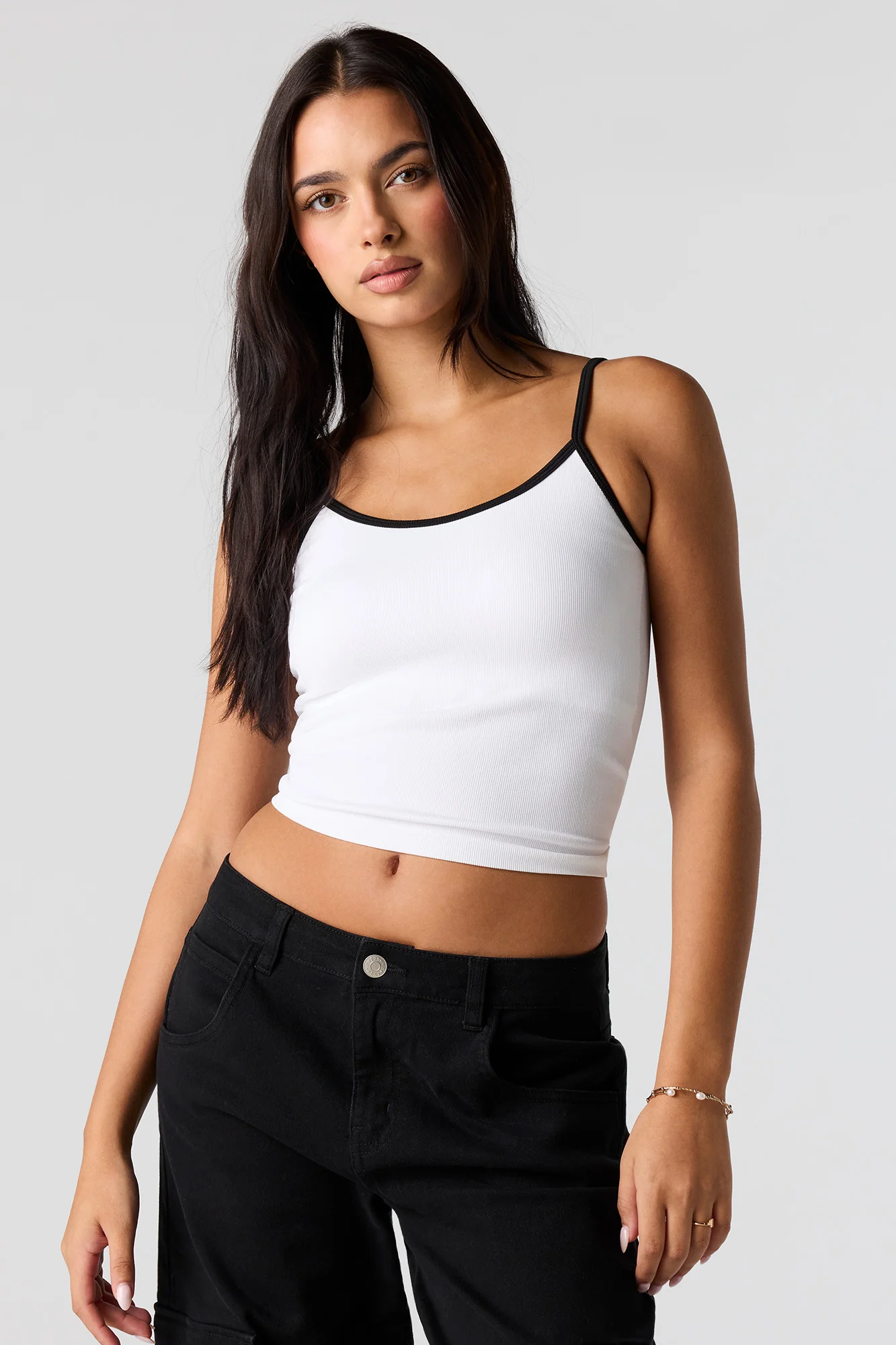 Seamless Ribbed Contrast Cami - Image 7
