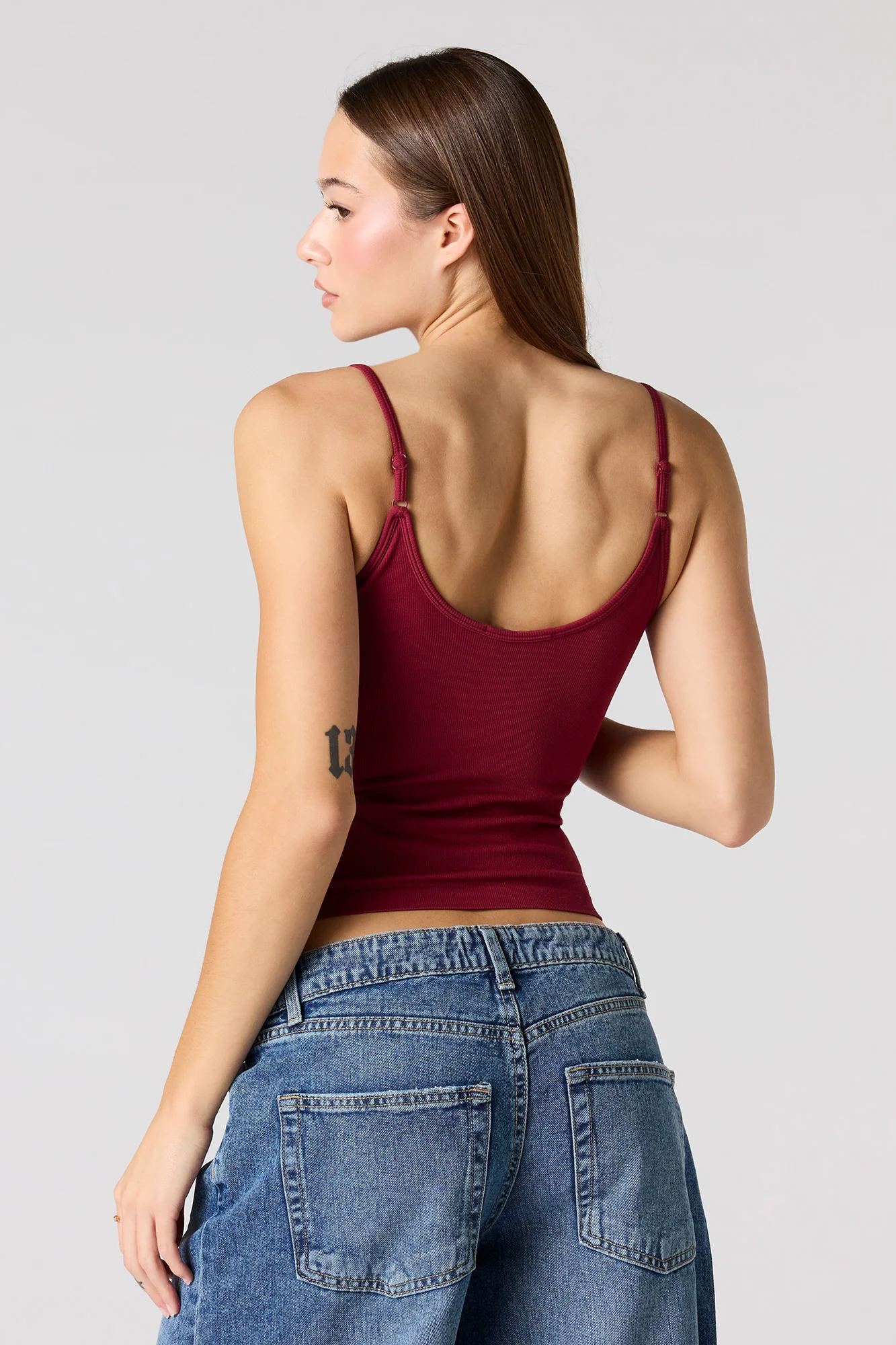 Braless Seamless Ribbed V-Neck Tank - Image 17