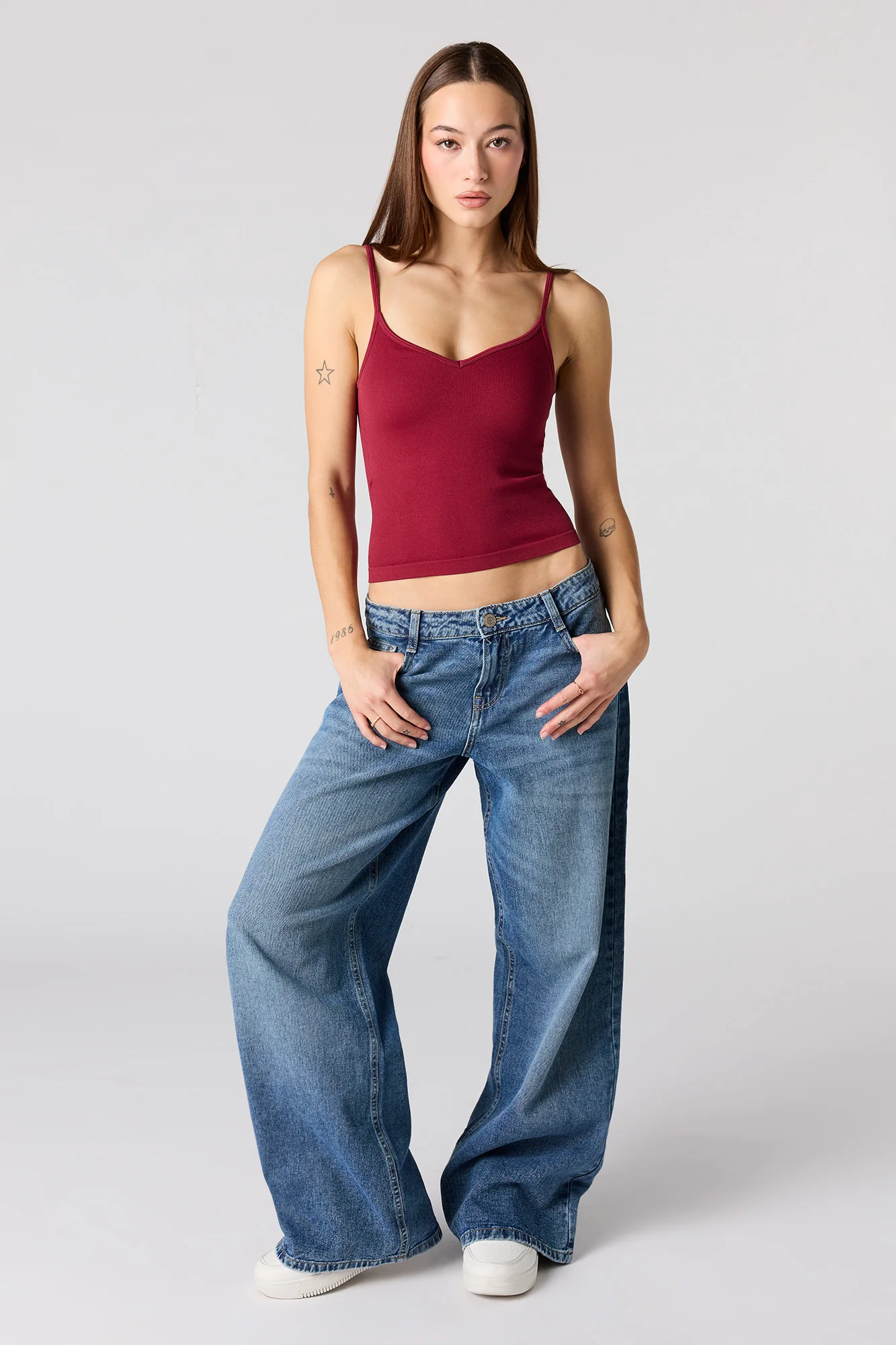 Braless Seamless Ribbed V-Neck Tank - Image 18
