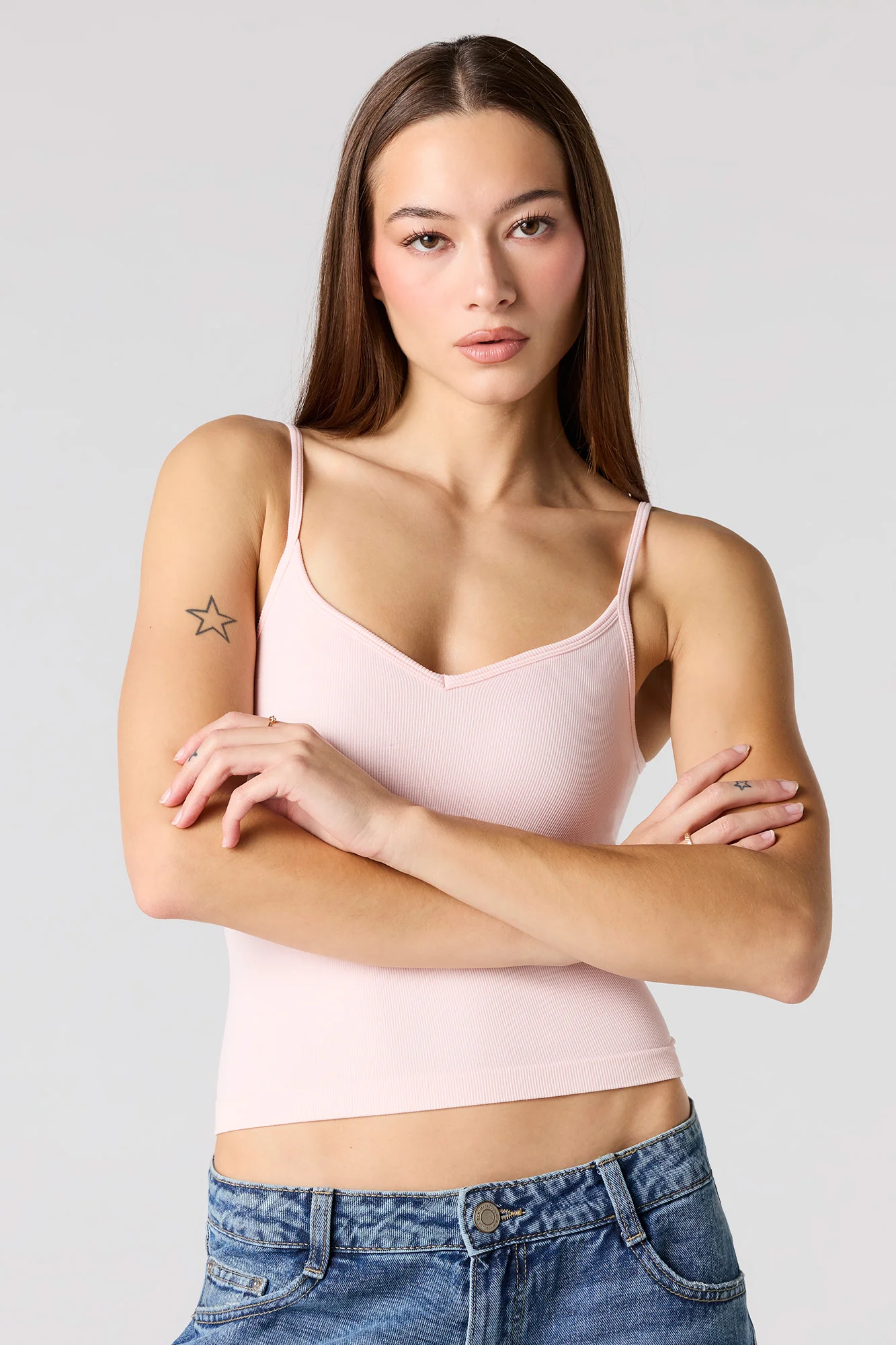Braless Seamless Ribbed V-Neck Tank - Image 19