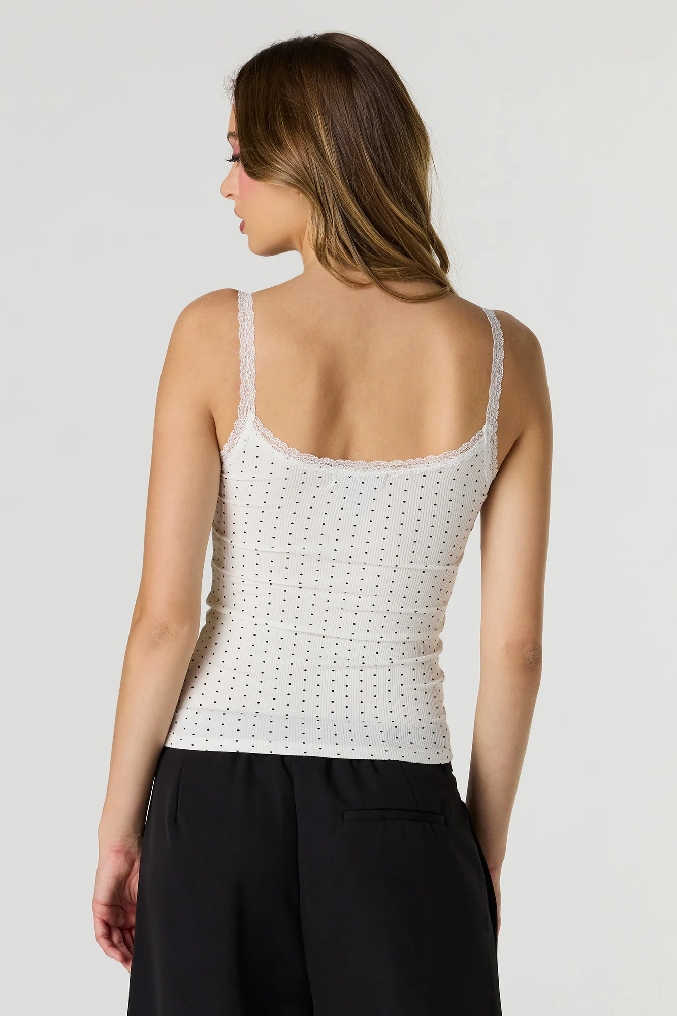 Braless Ribbed Lace Trim Tank - Image 11
