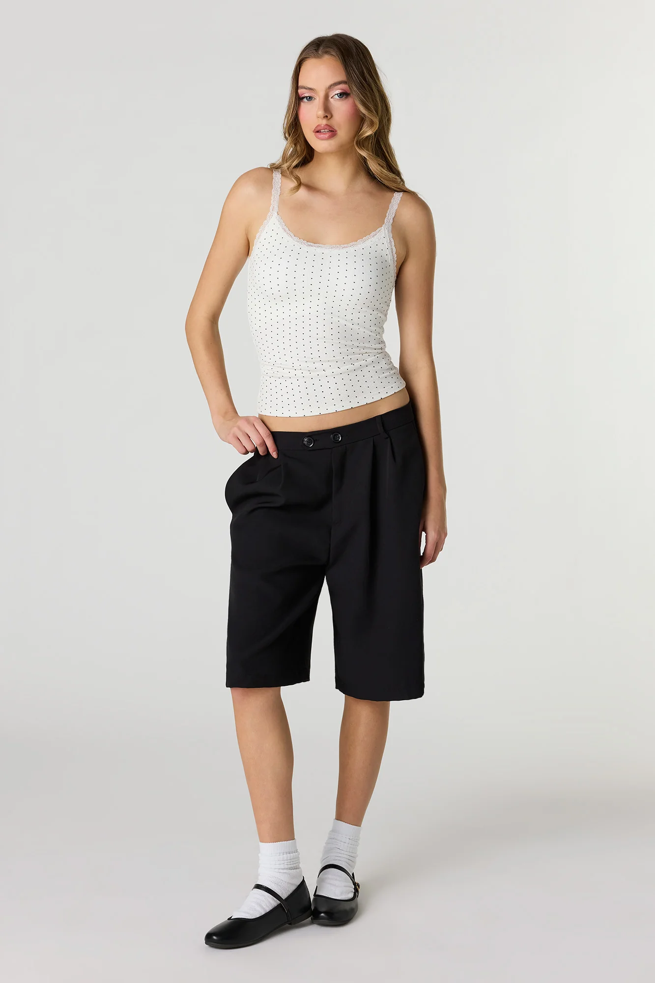 Braless Ribbed Lace Trim Tank - Image 12