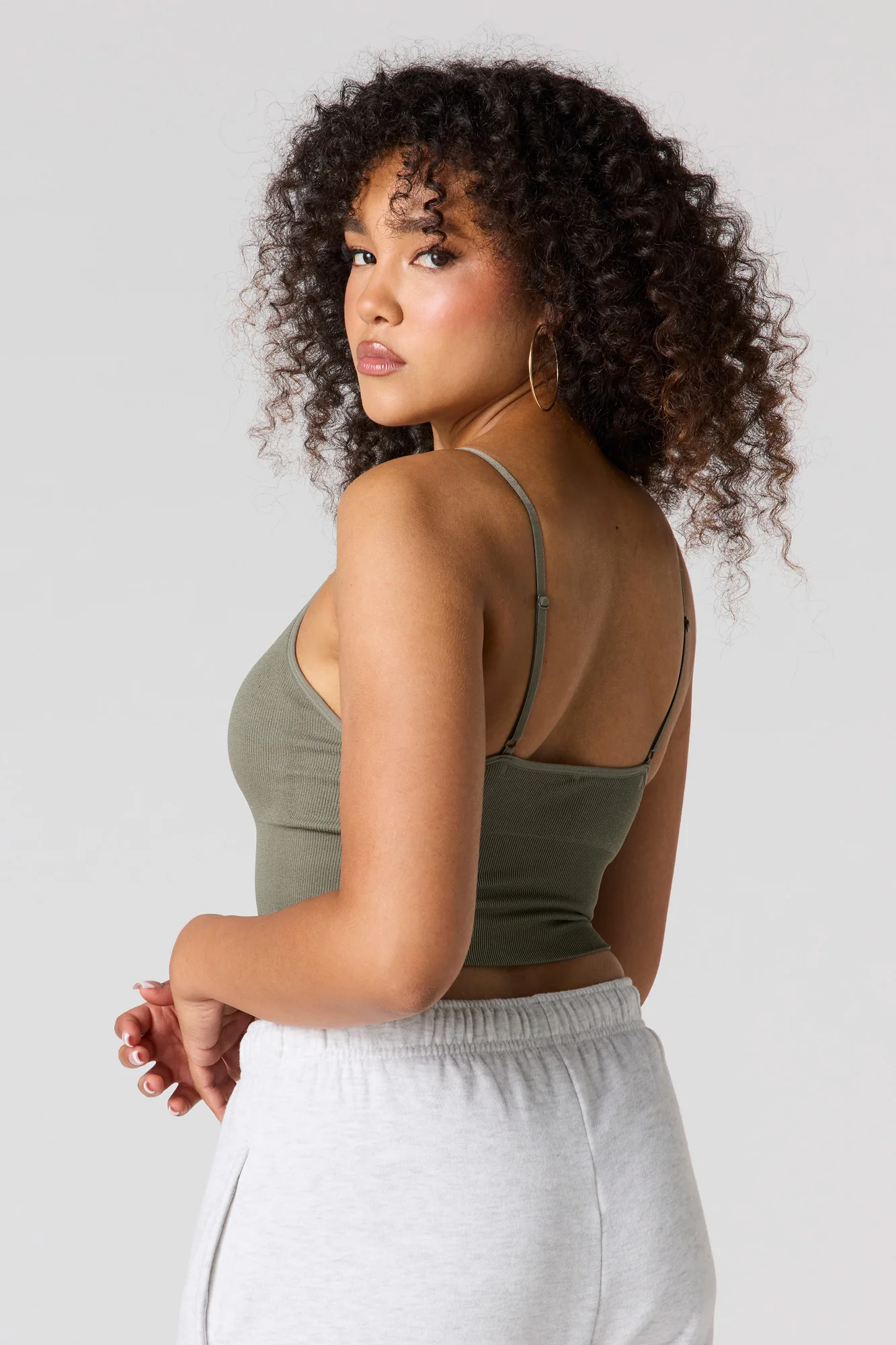 Seamless Ribbed V-Neck Braless Tank - Image 14