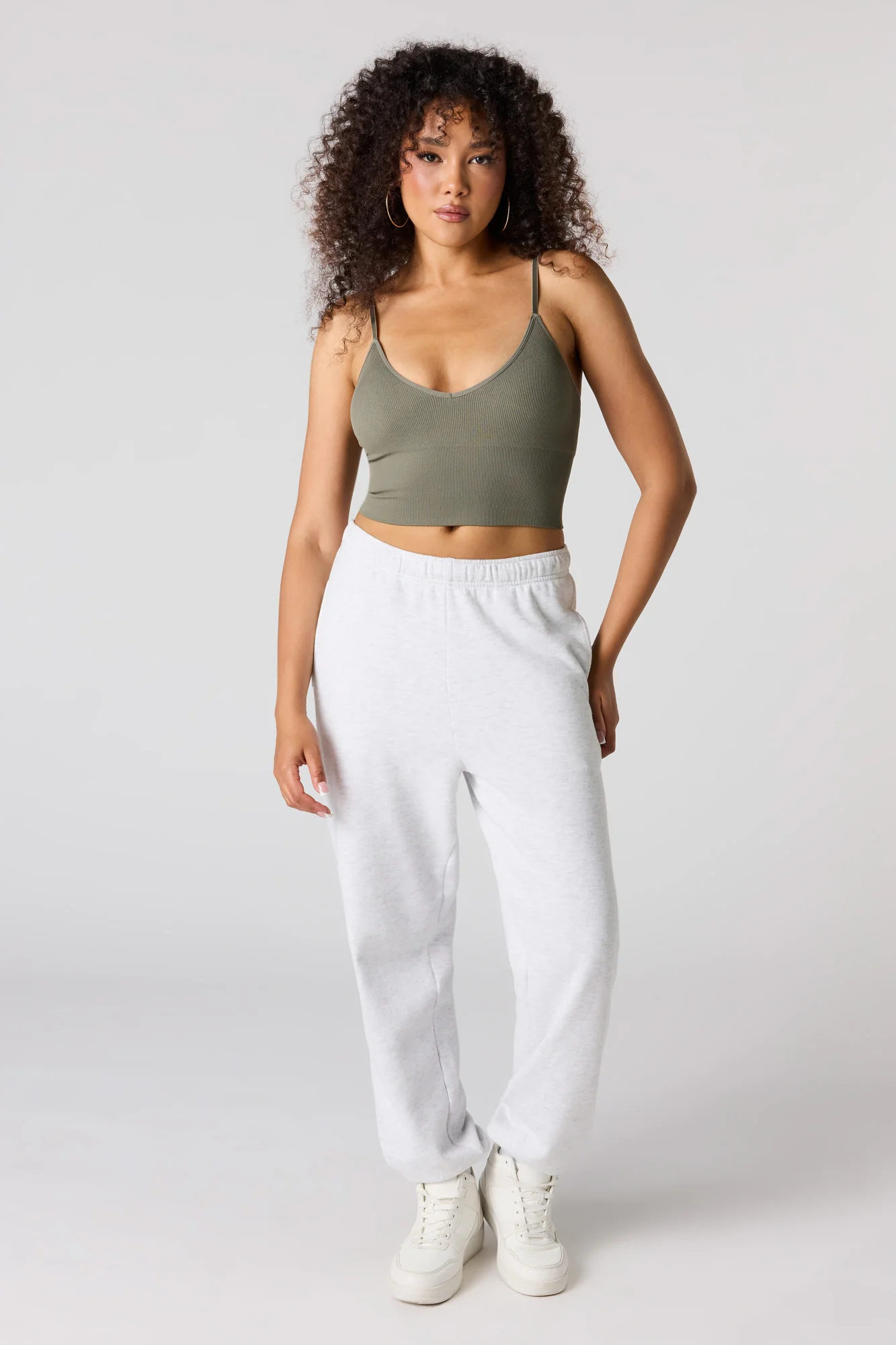Seamless Ribbed V-Neck Braless Tank - Image 15