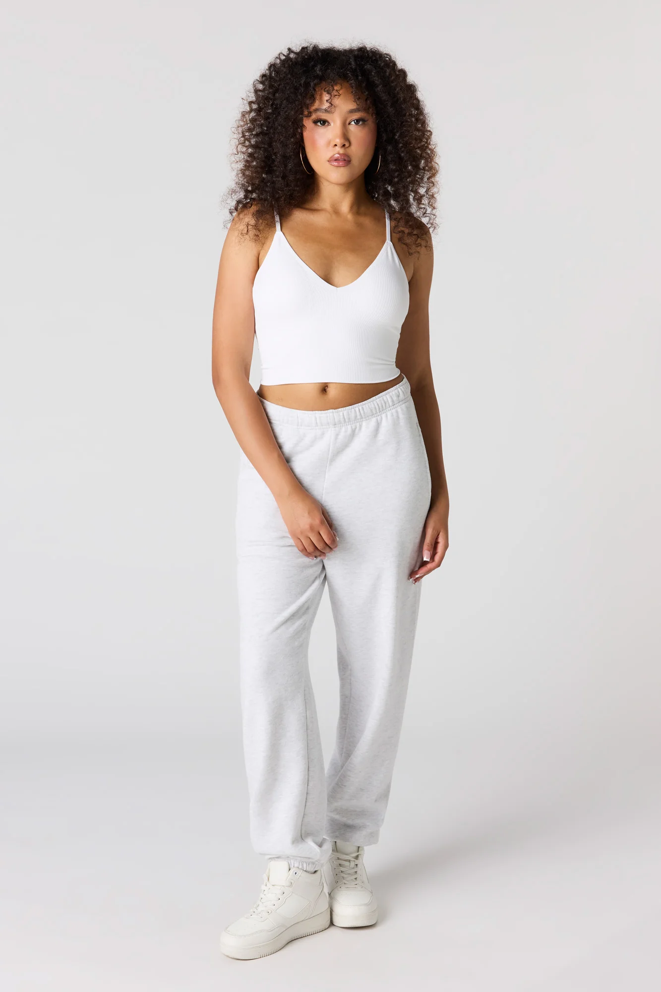 Seamless Ribbed V-Neck Braless Tank - Image 9
