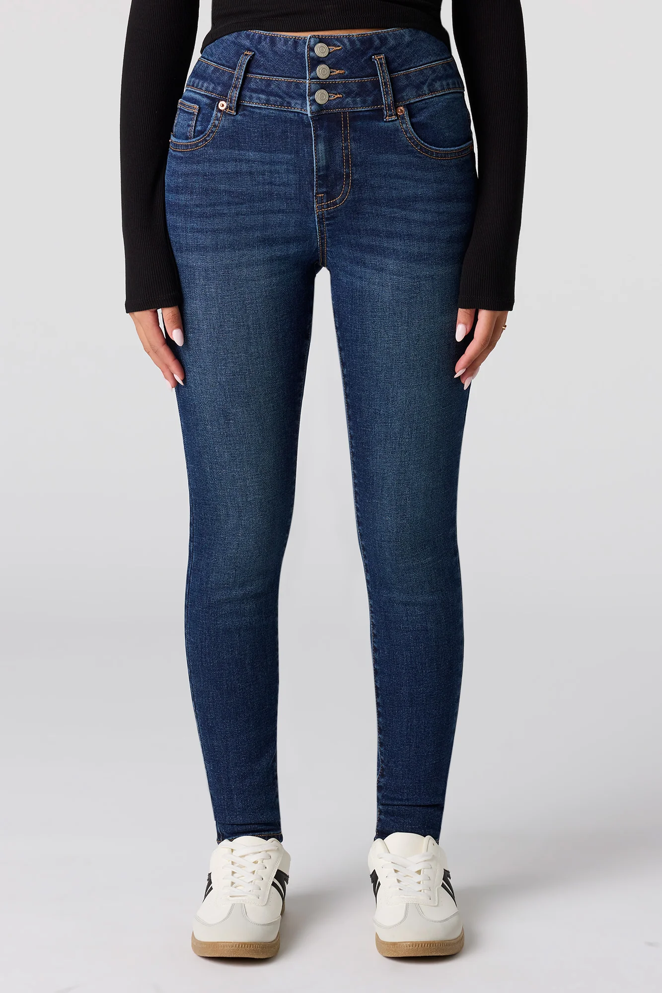 High Rise Push Up Skinny Dark Jean - Image 2