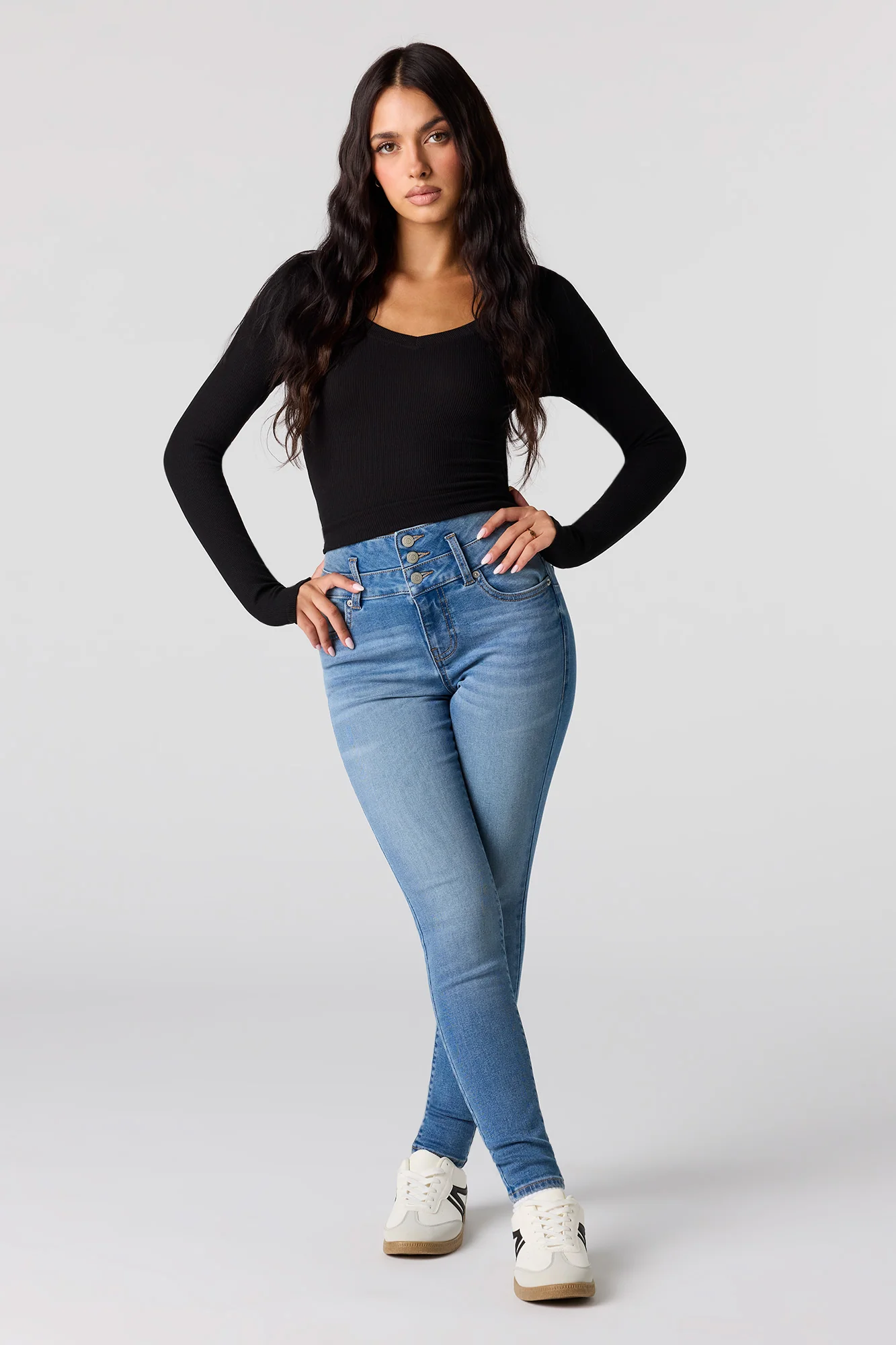 High Rise Push Up Skinny Medium Jean