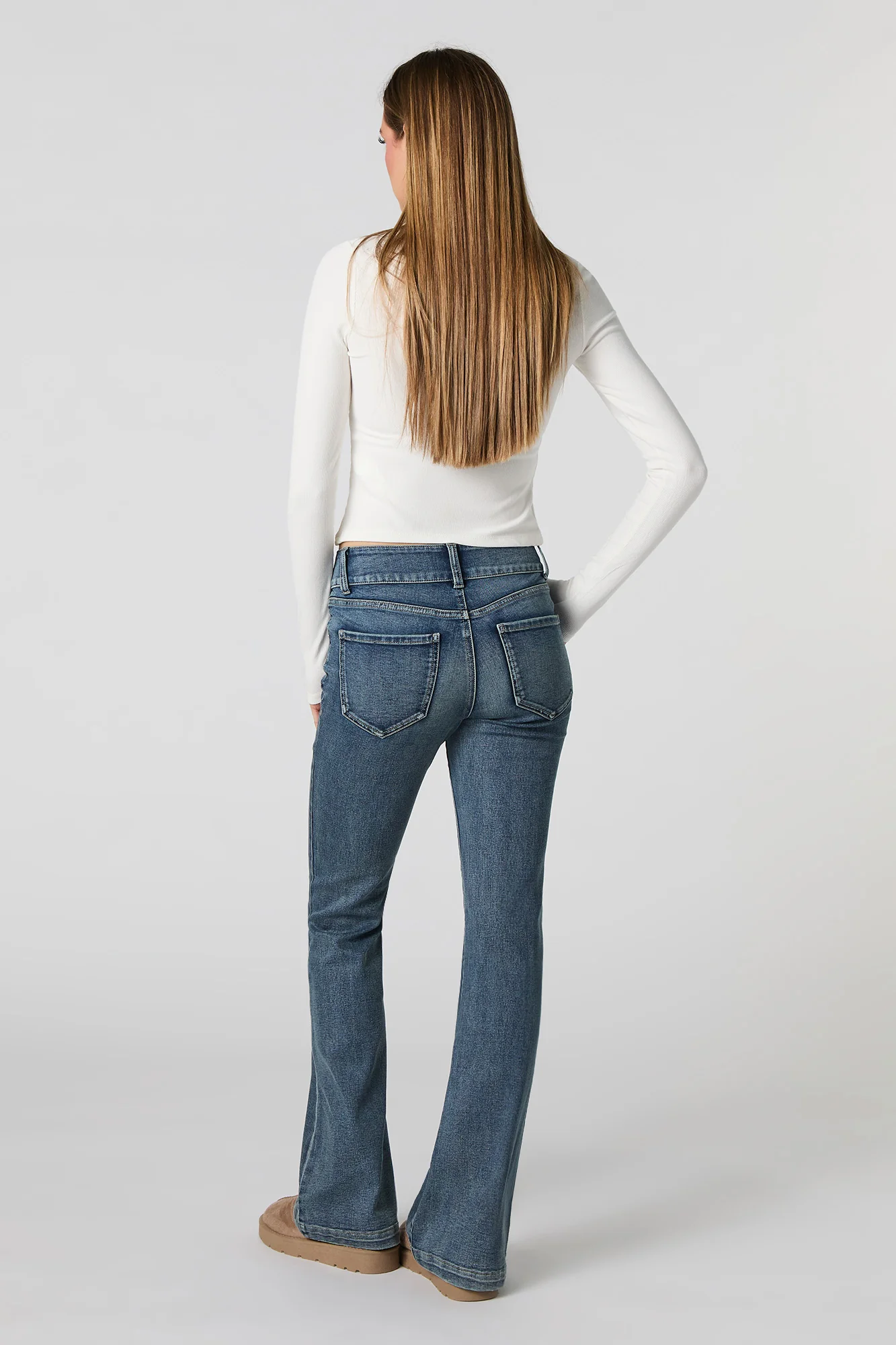 Low Rise Flare Vintage Dark Jean - Image 3