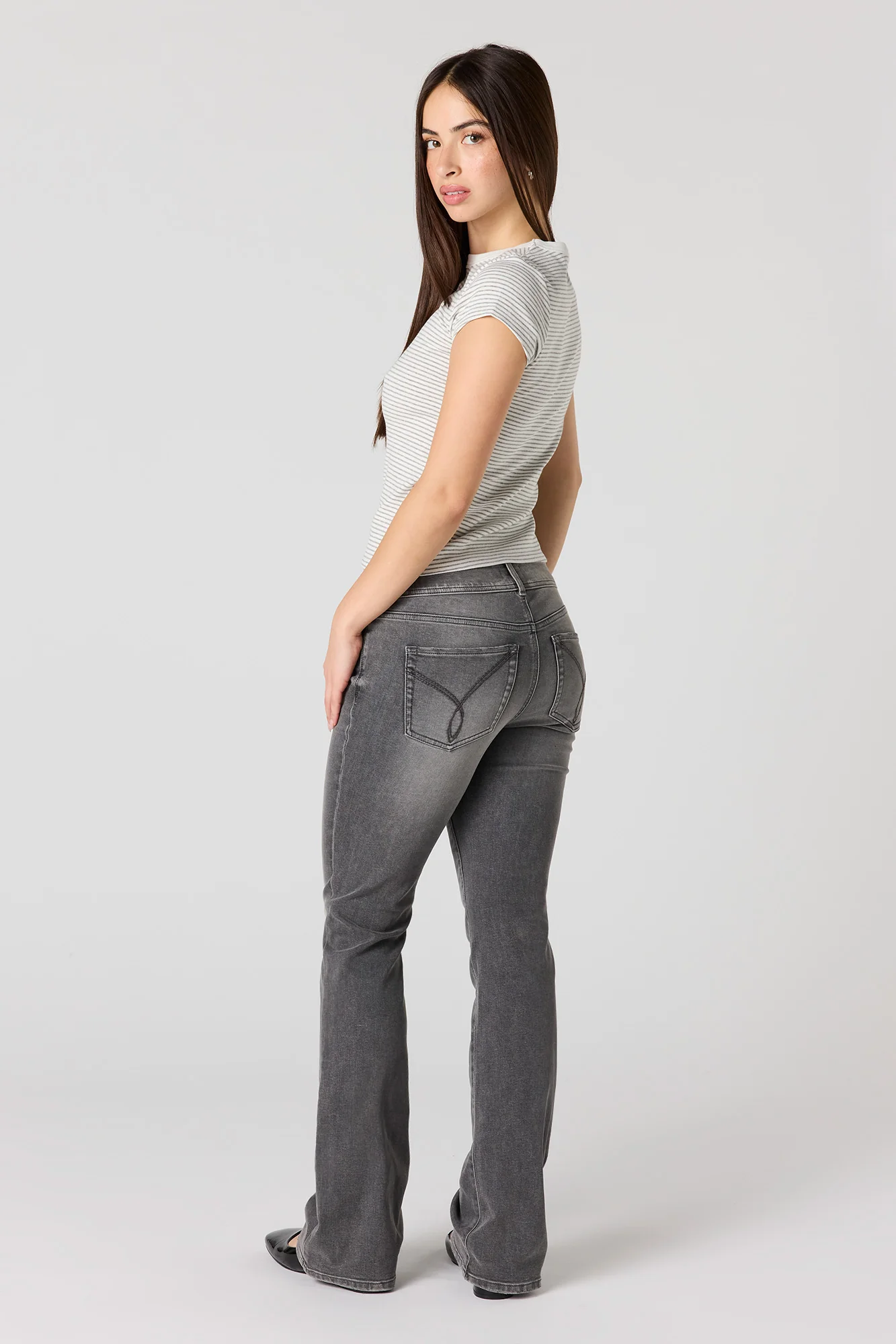 Low Rise Bootcut Grey Jean - Image 3