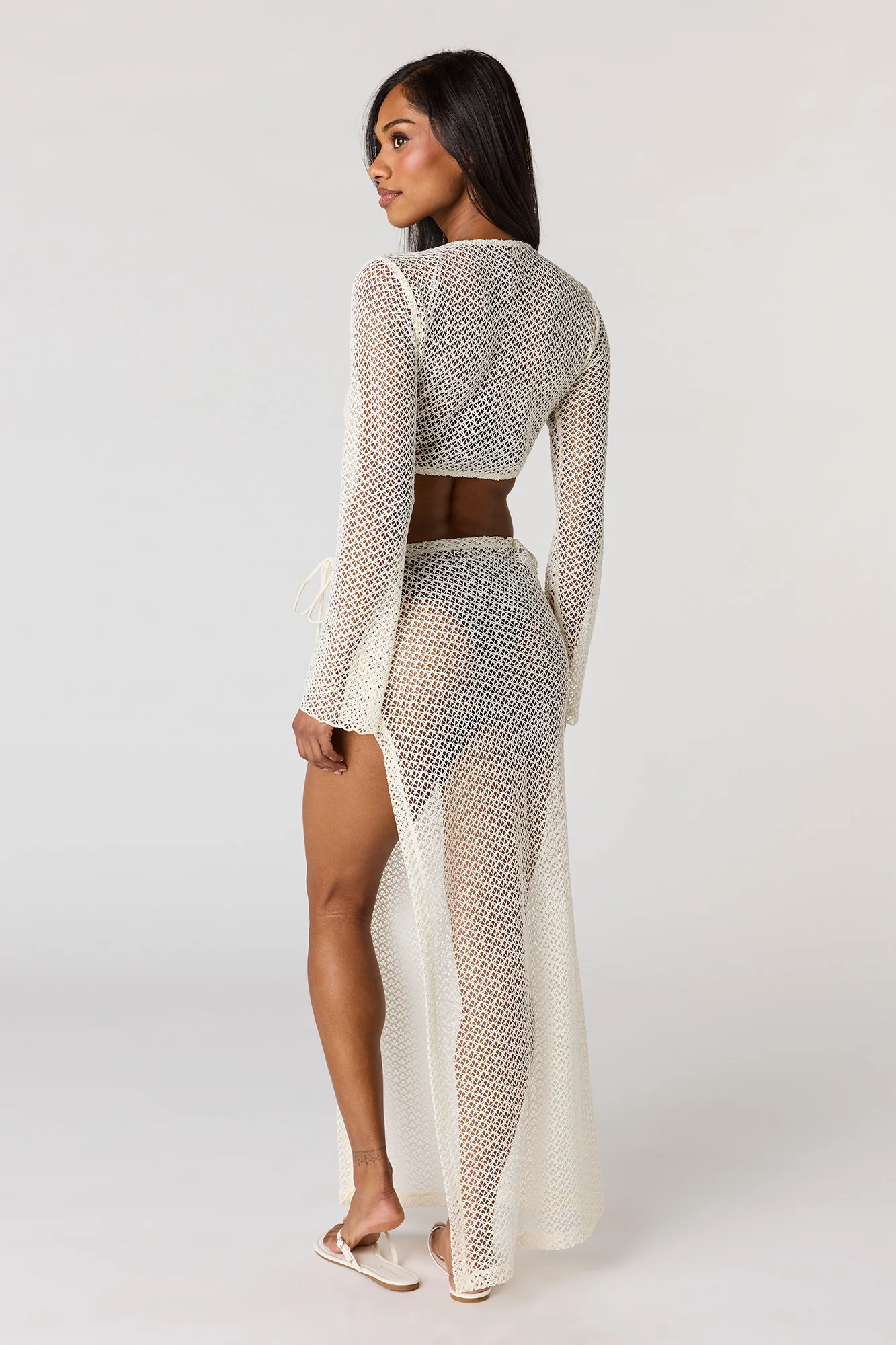 Crochet Maxi Skirt Swim Cover Up - Image 3