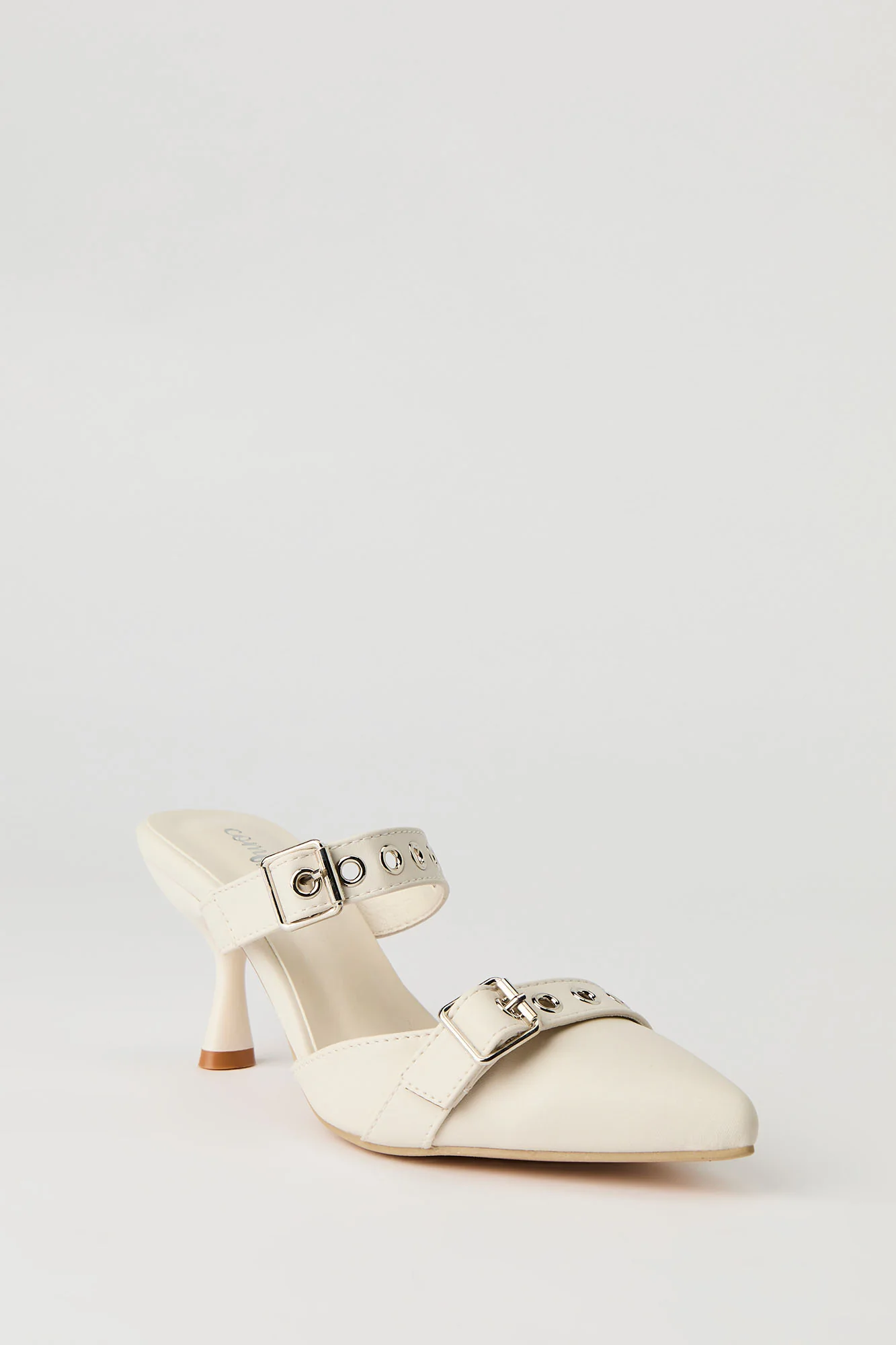 Faux Leather Buckled Kitten Heel - Image 2