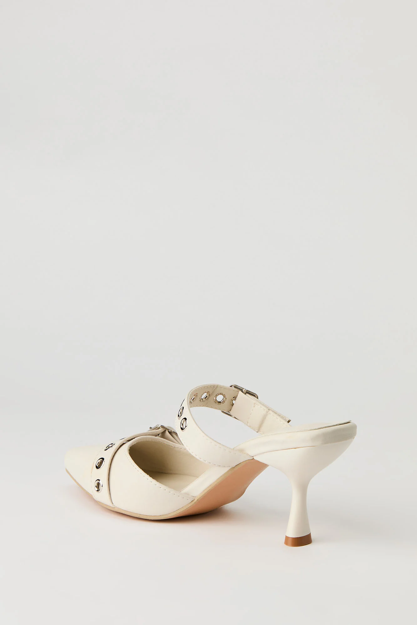 Faux Leather Buckled Kitten Heel - Image 3