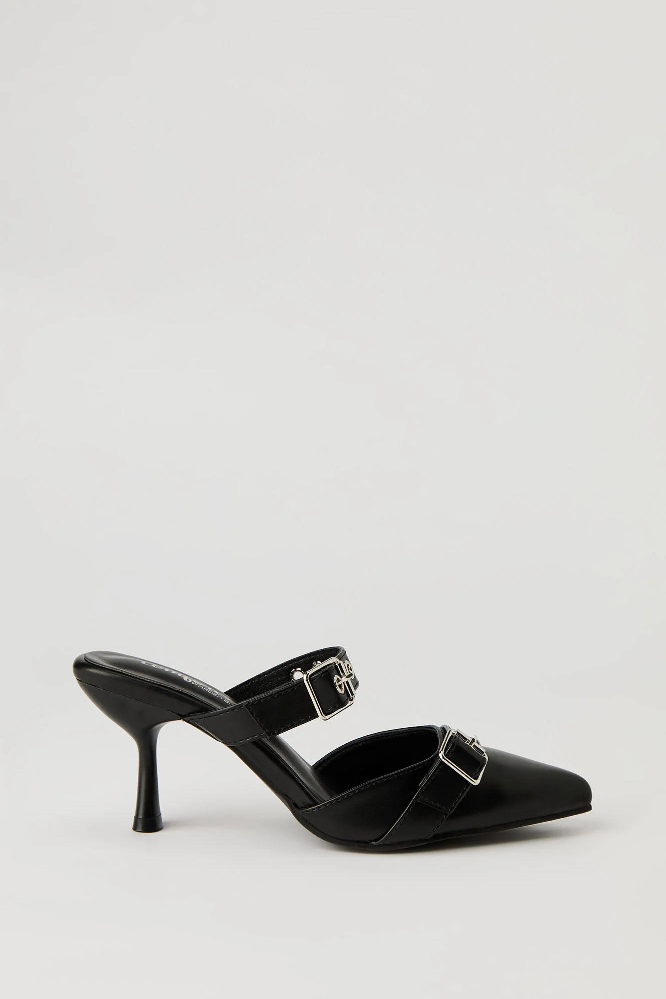 Faux Leather Buckled Kitten Heel - Image 5
