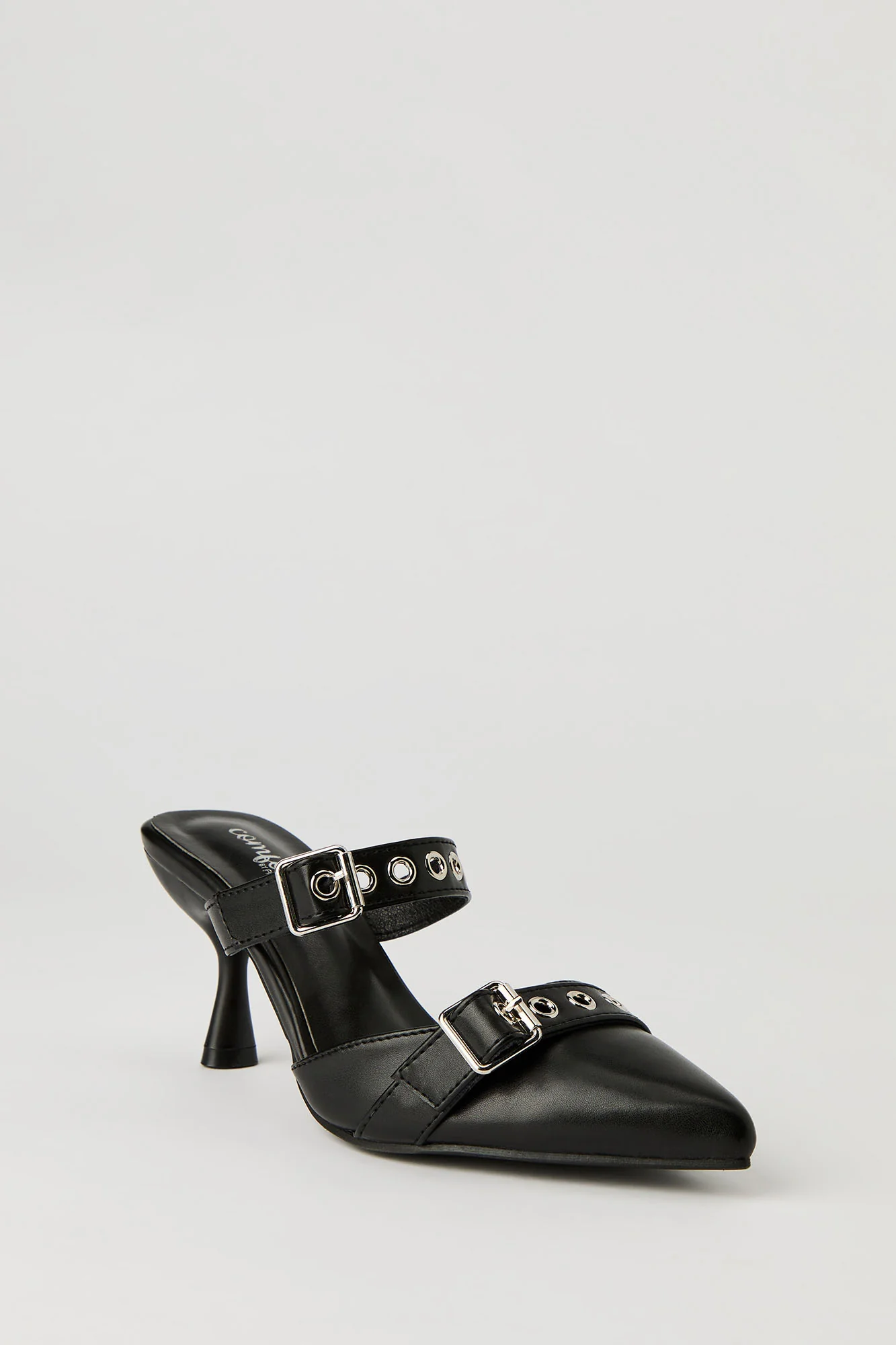 Faux Leather Buckled Kitten Heel - Image 6
