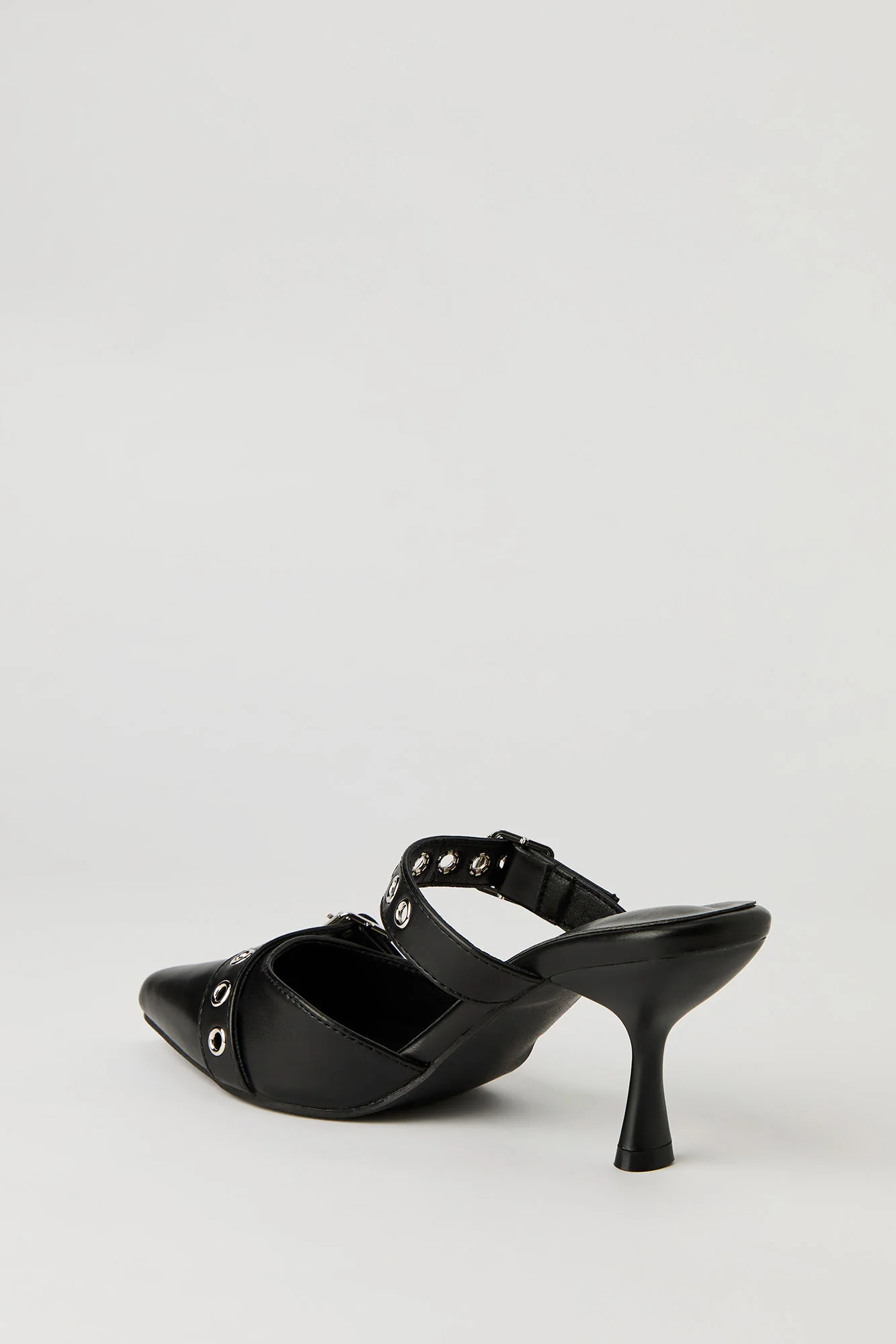 Faux Leather Buckled Kitten Heel - Image 7