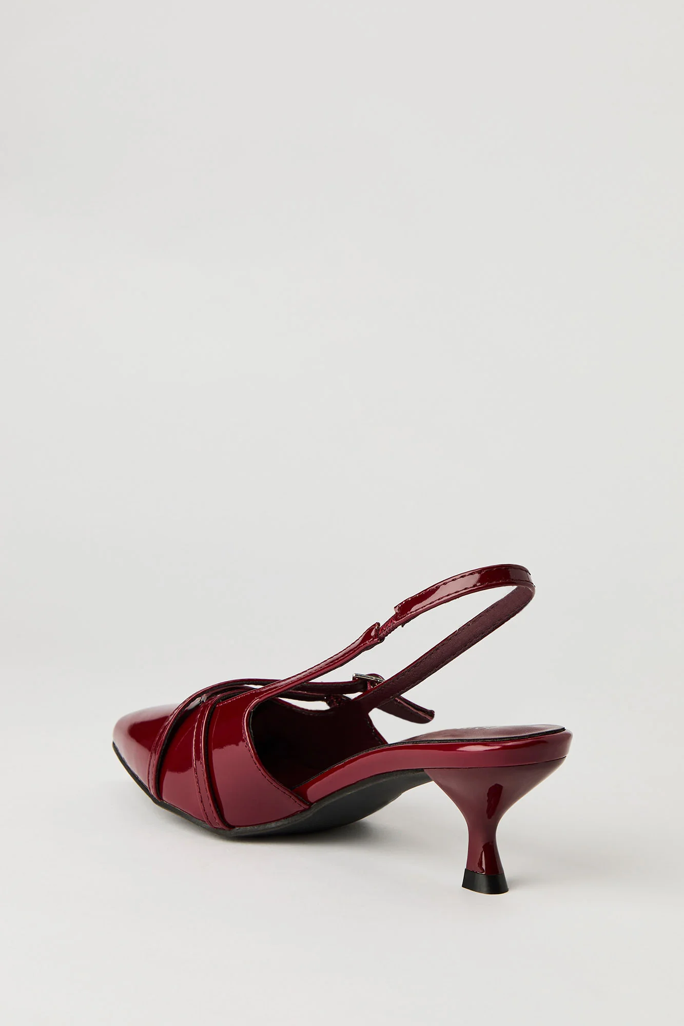 Faux Patent Leather Strappy Kitten Heel - Image 3