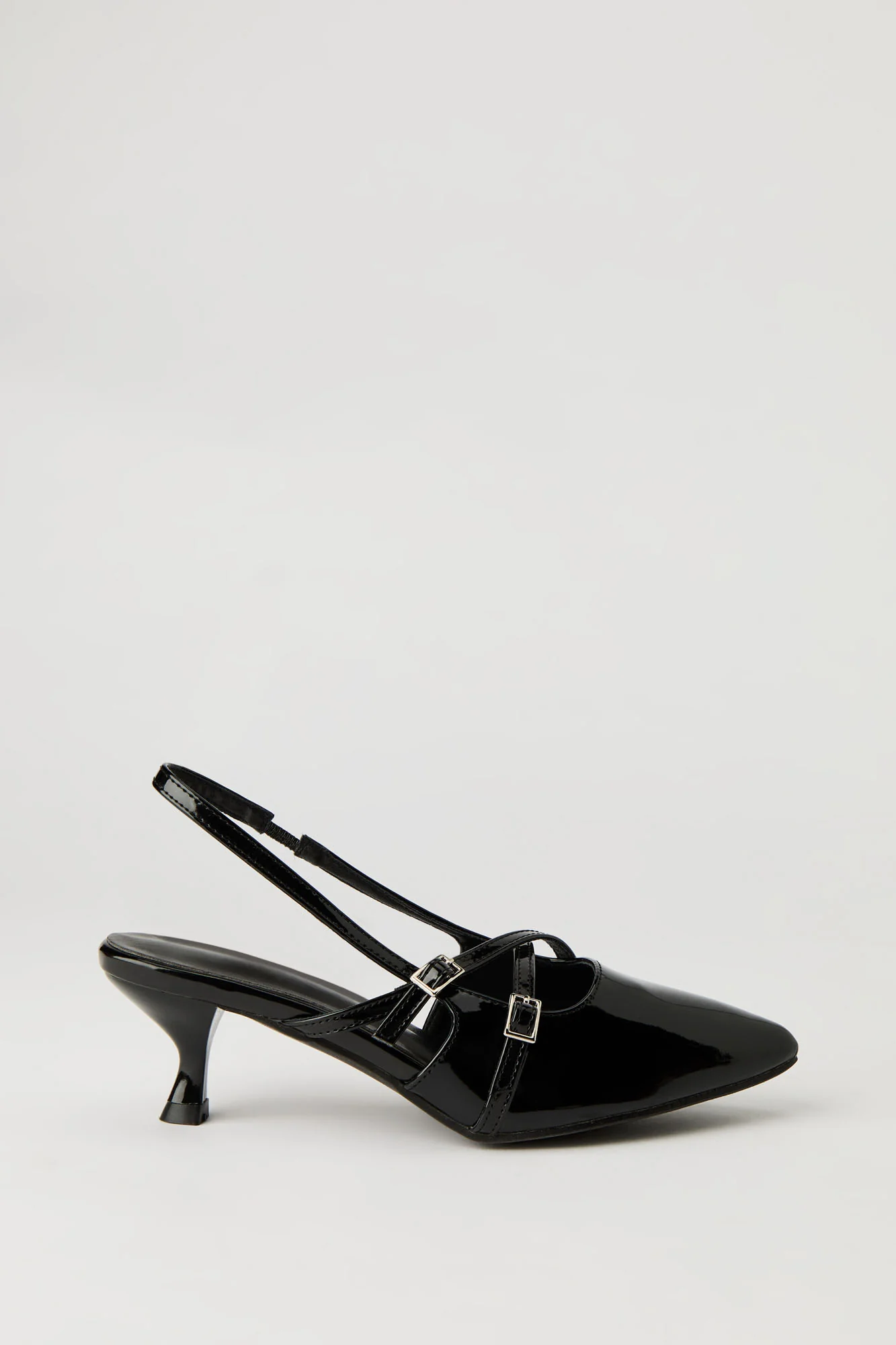 Faux Patent Leather Strappy Kitten Heel - Image 4