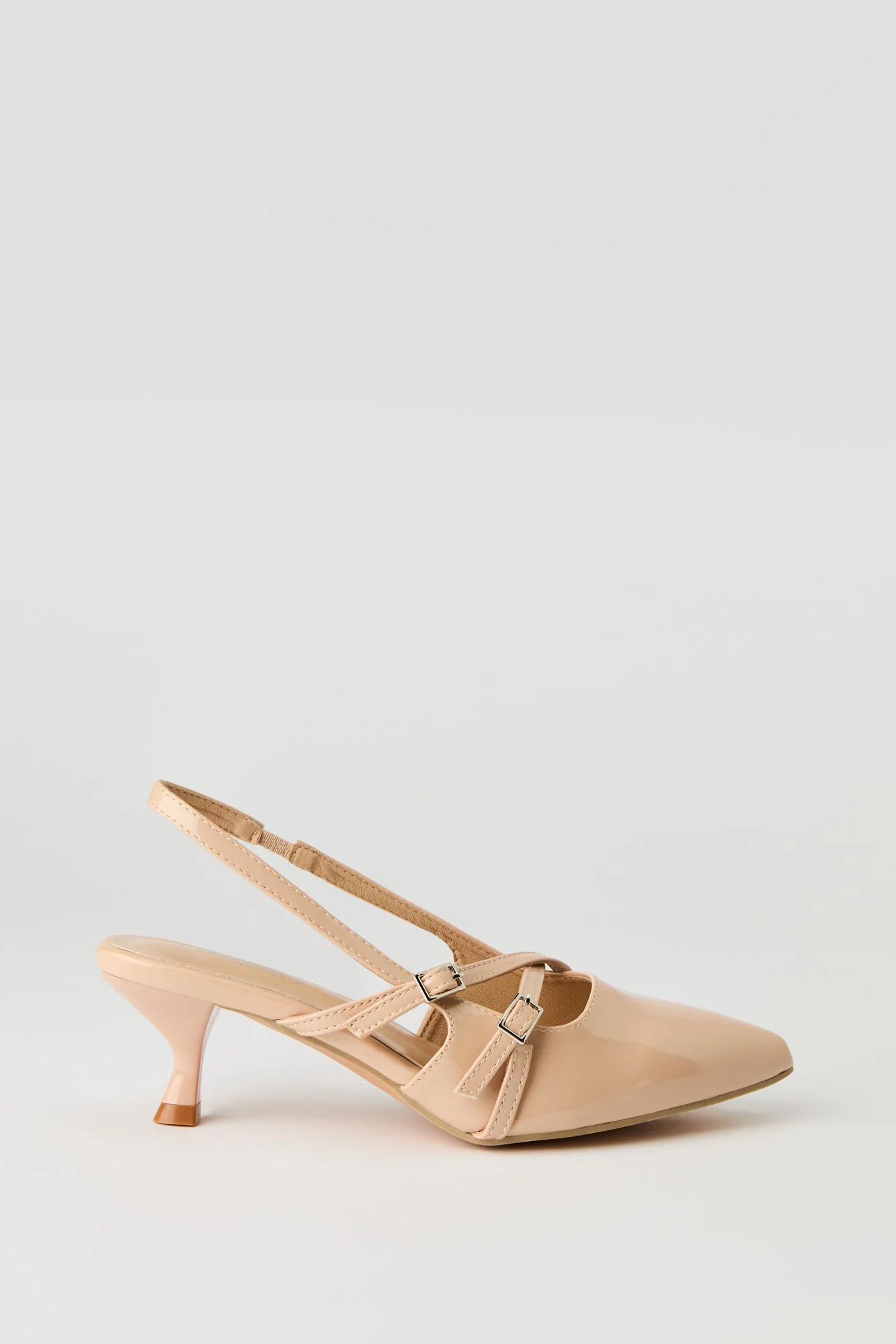 Faux Patent Leather Strappy Kitten Heel - Image 7
