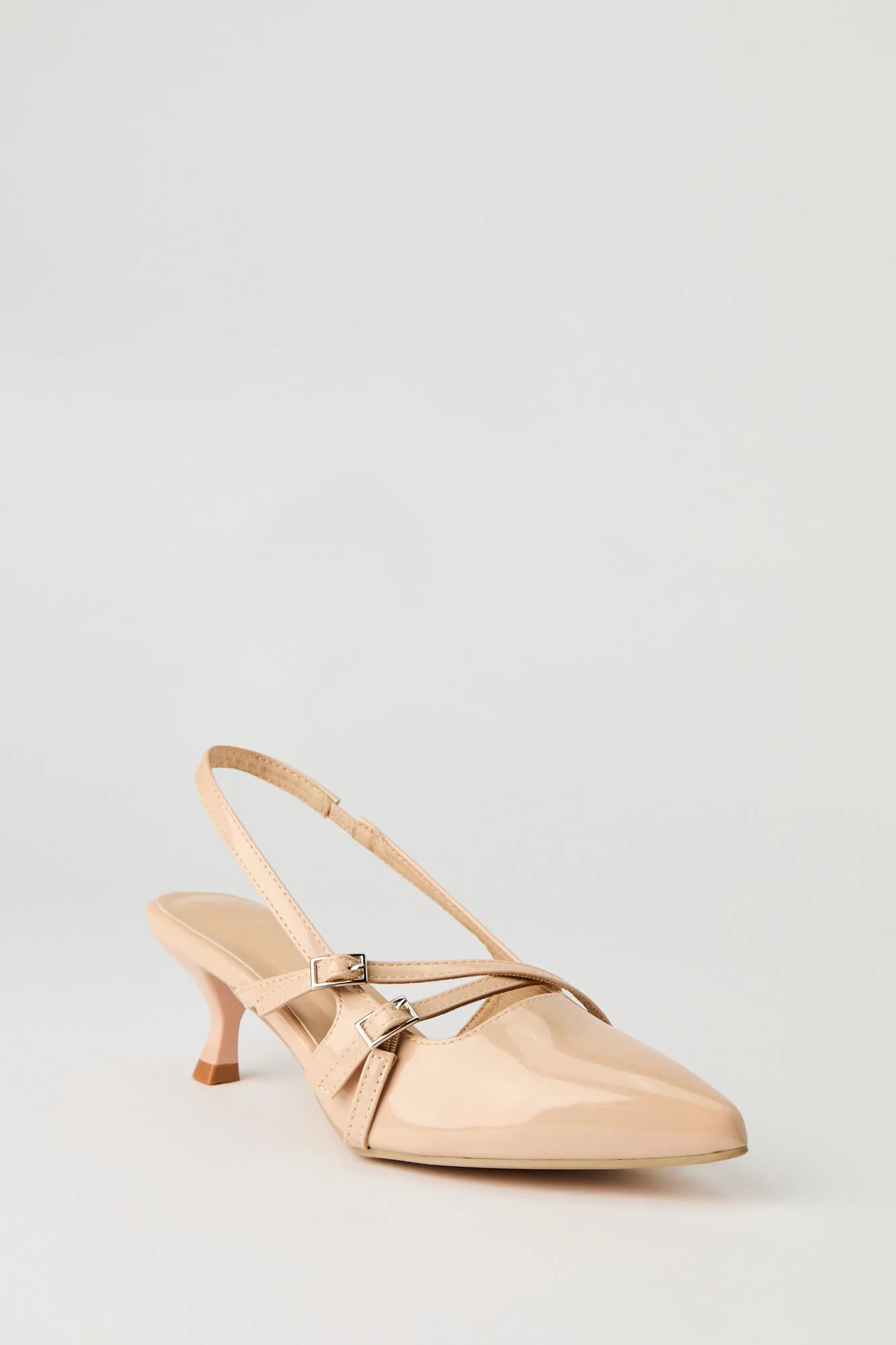 Faux Patent Leather Strappy Kitten Heel - Image 8
