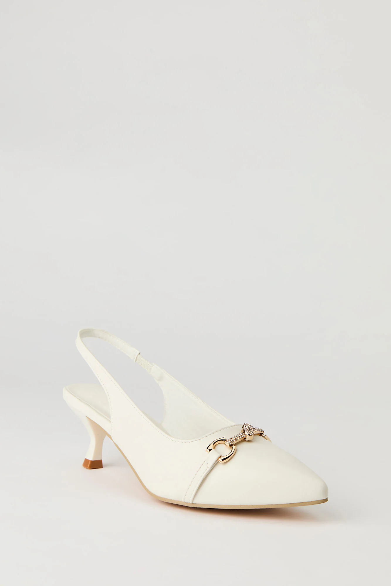 Rhinestone Knit Detail Kitten Heel - Image 14