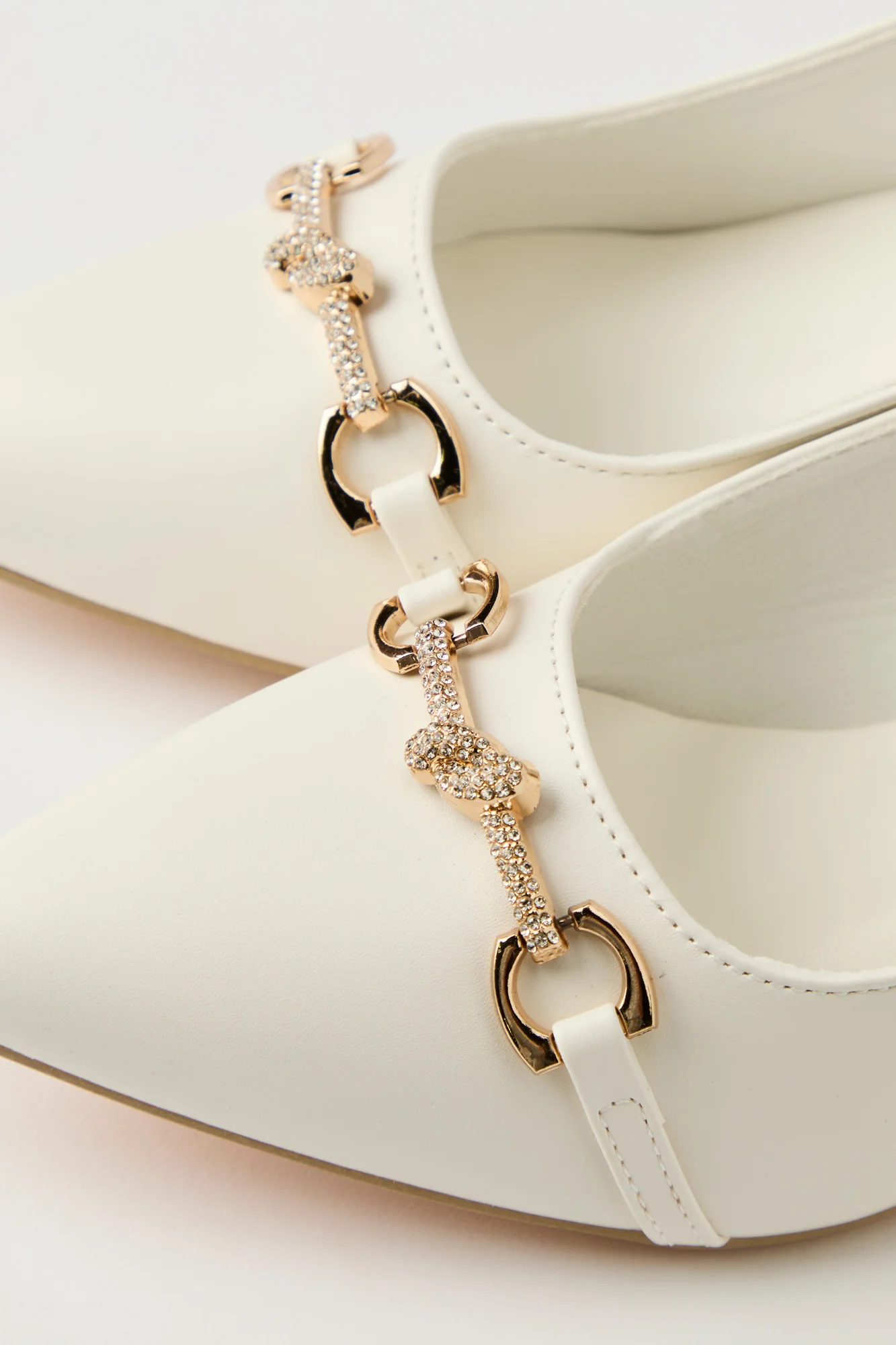 Rhinestone Knit Detail Kitten Heel - Image 16