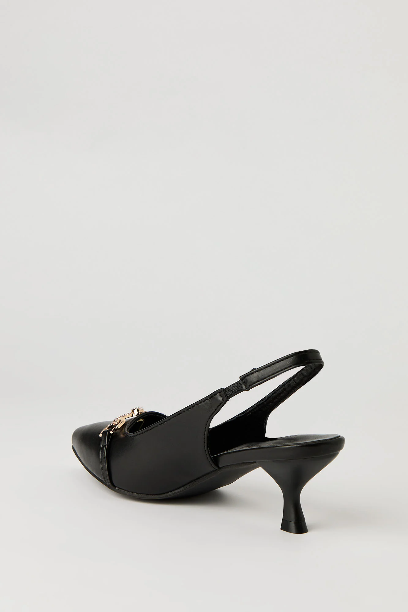 Rhinestone Knit Detail Kitten Heel - Image 3