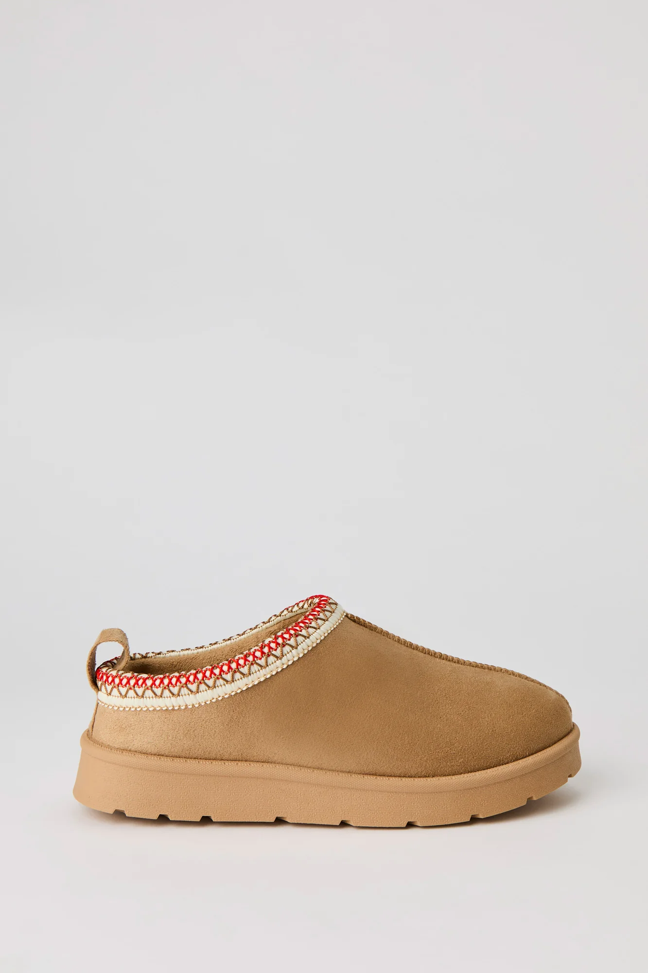 Faux Suede Embroidered Slipper Booties