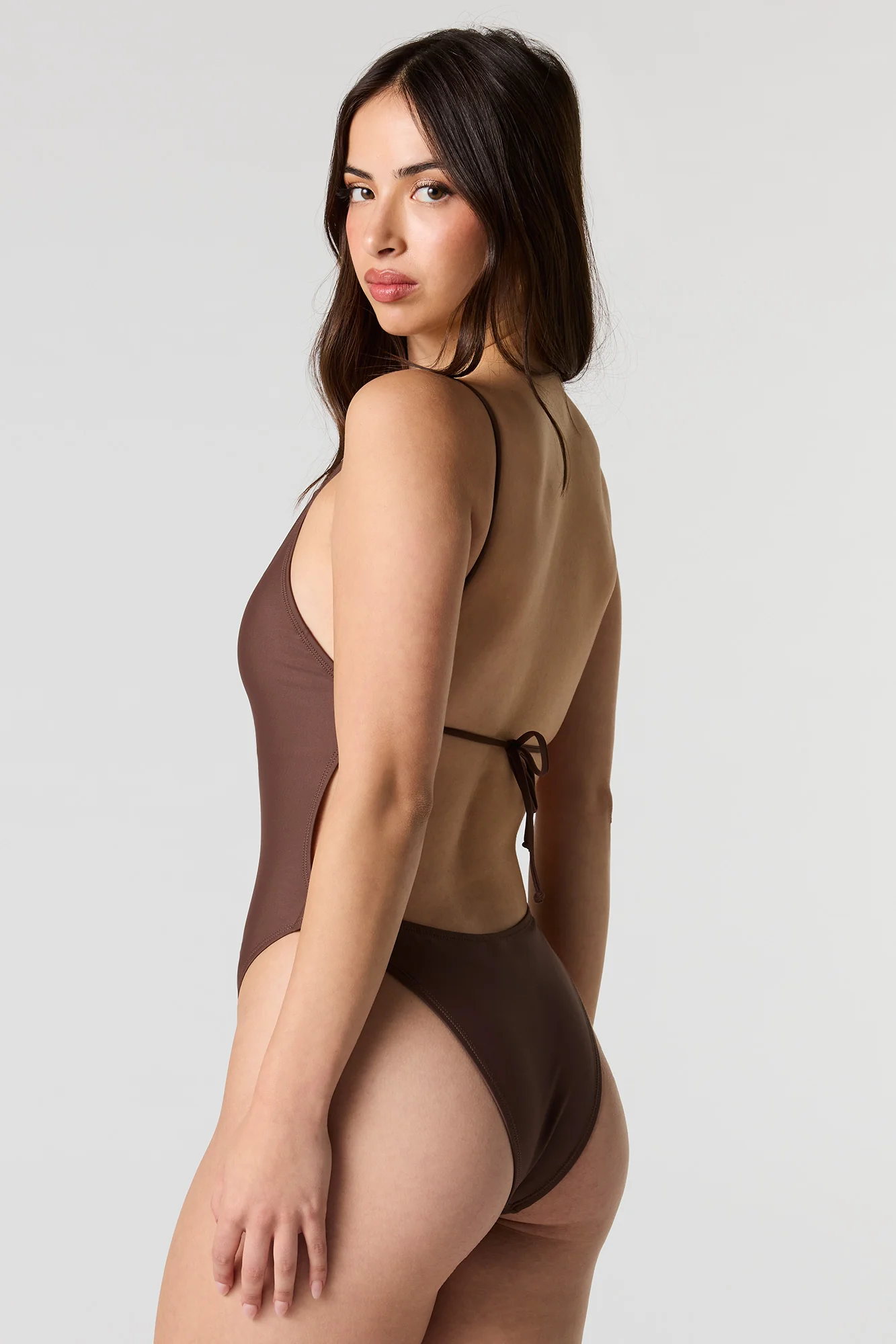 Deep V-Neck One Piece Swimsuit - Image 9
